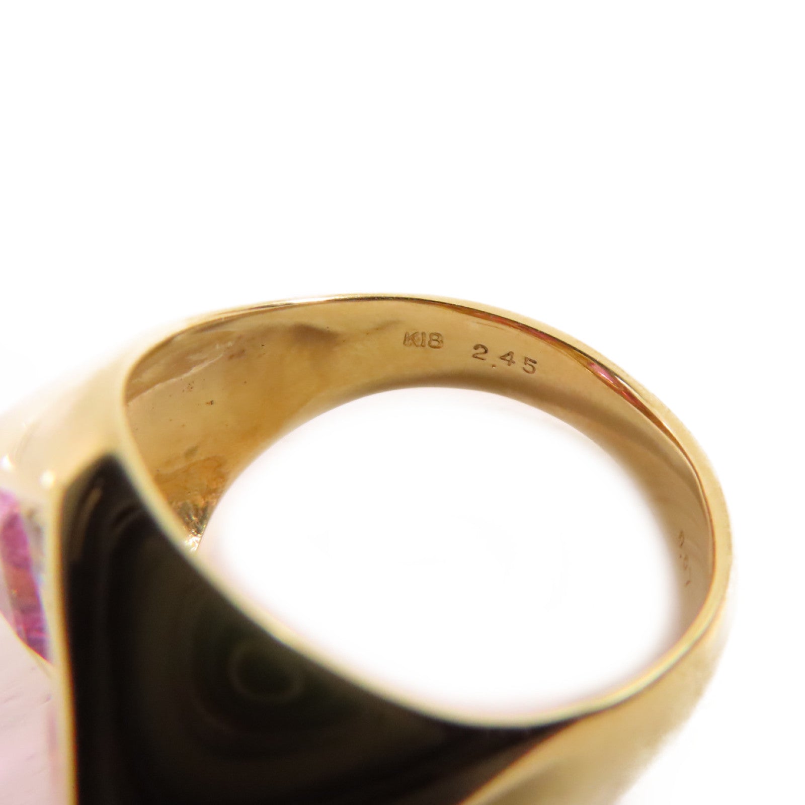 JEWELRY 【激減優惠】18K黃金/2.45ct粉紅藍寶石/0.07ct鑽石Pink Sapphire Diamond Ring戒指US#6.5