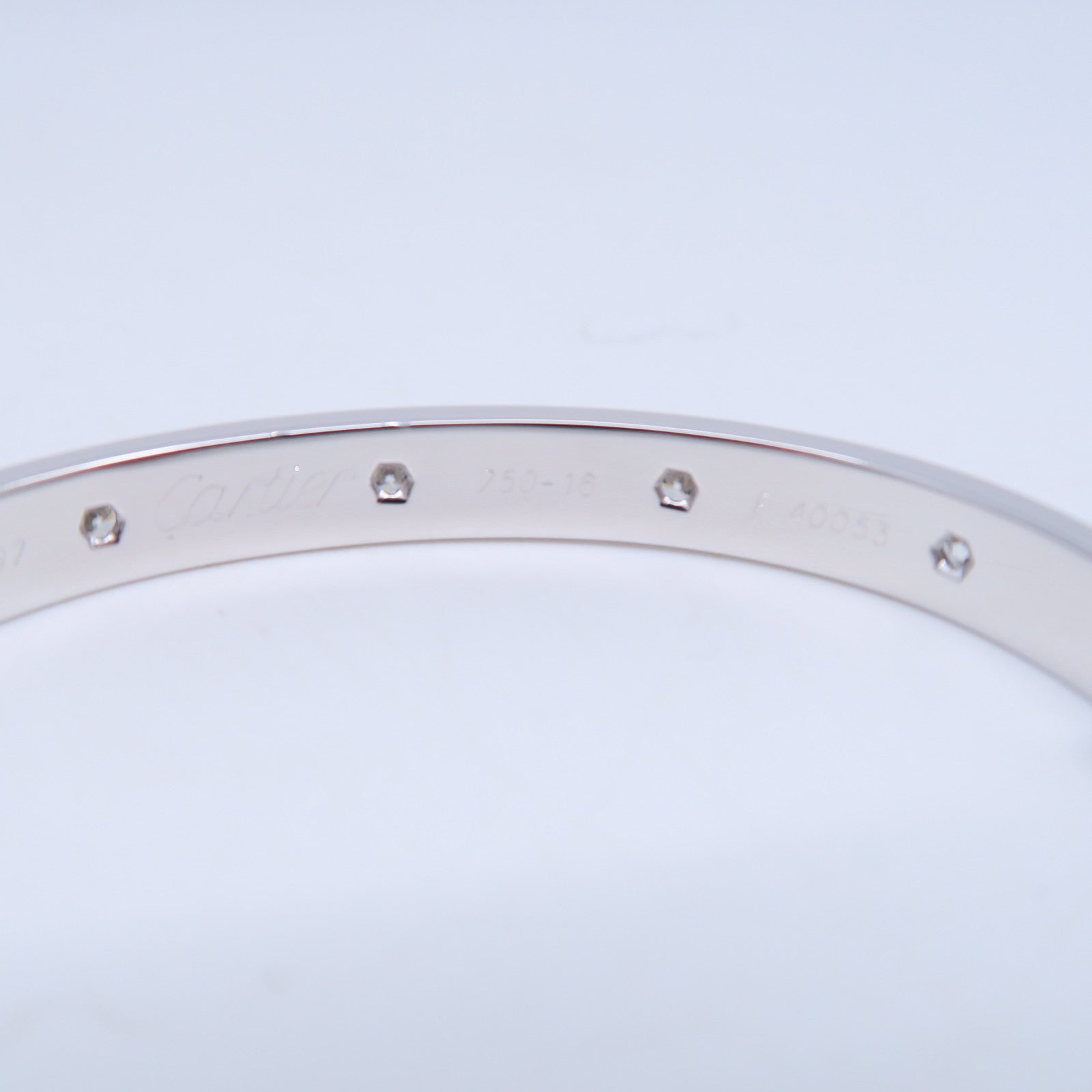 CARTIER 【激減優惠】18K白金Love Bracelet 10 Diamonds手鐲Cartier#16/US#15cm