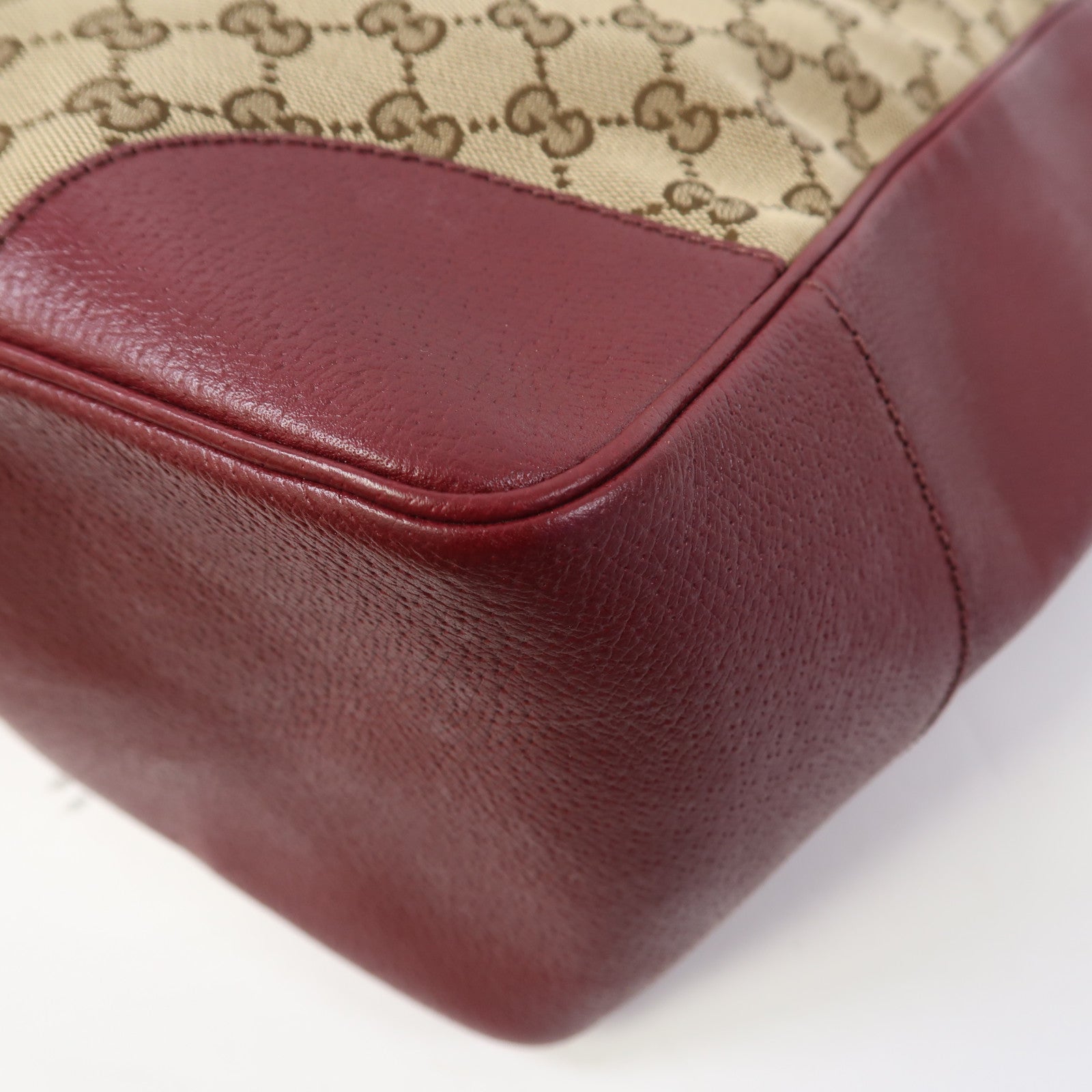 GUCCI 【激減優惠】帆布Tote Bag金扣手挽袋啡色/紅色
