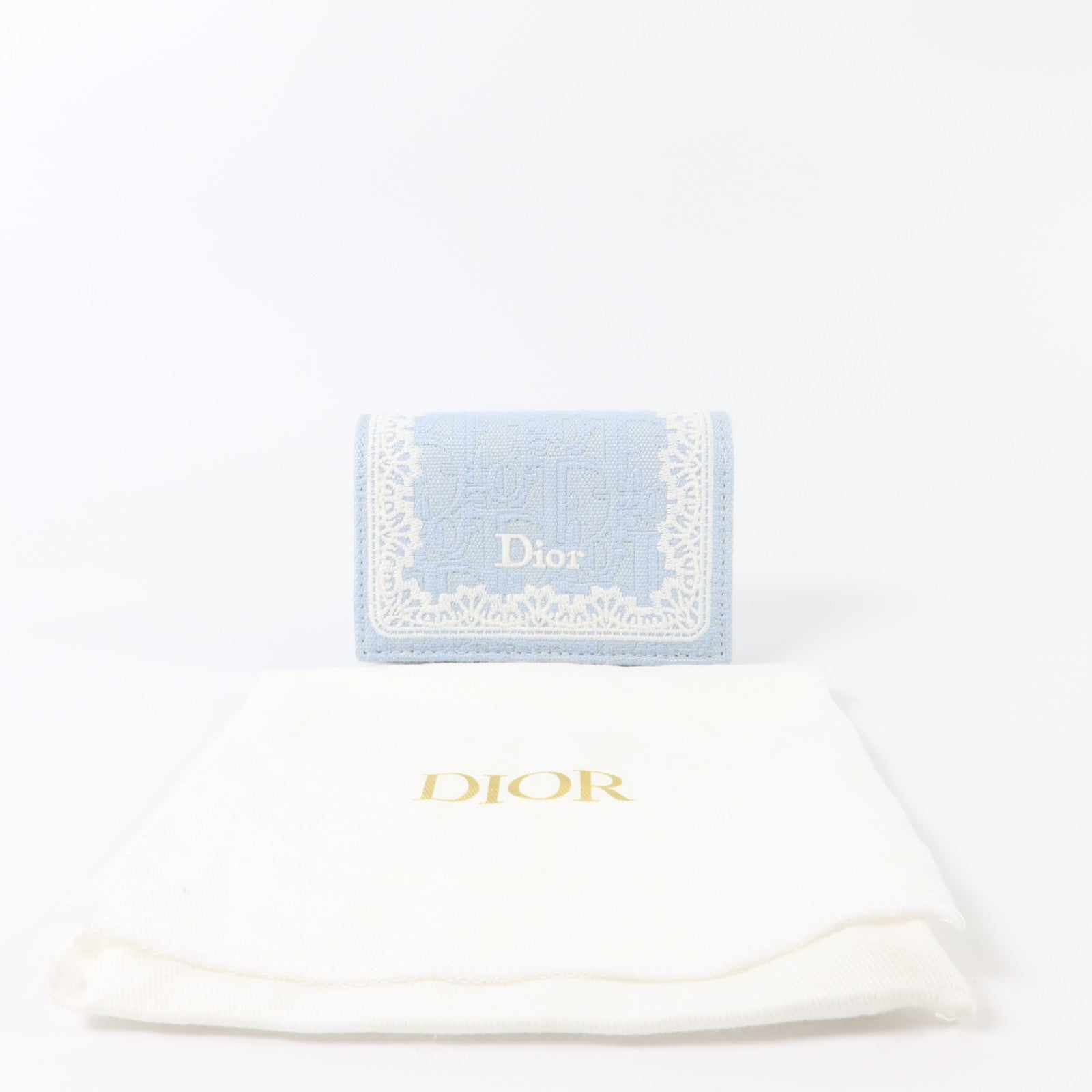 Dior 帆布/牛皮皮革Oblique Glycine Wallet銀扣錢包