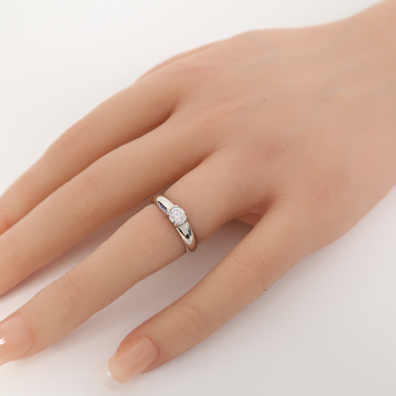 TIFFANY＆CO 【激減優惠】Pt950鉑金Diamond Ring0.29ct鑽石戒指US#4.75