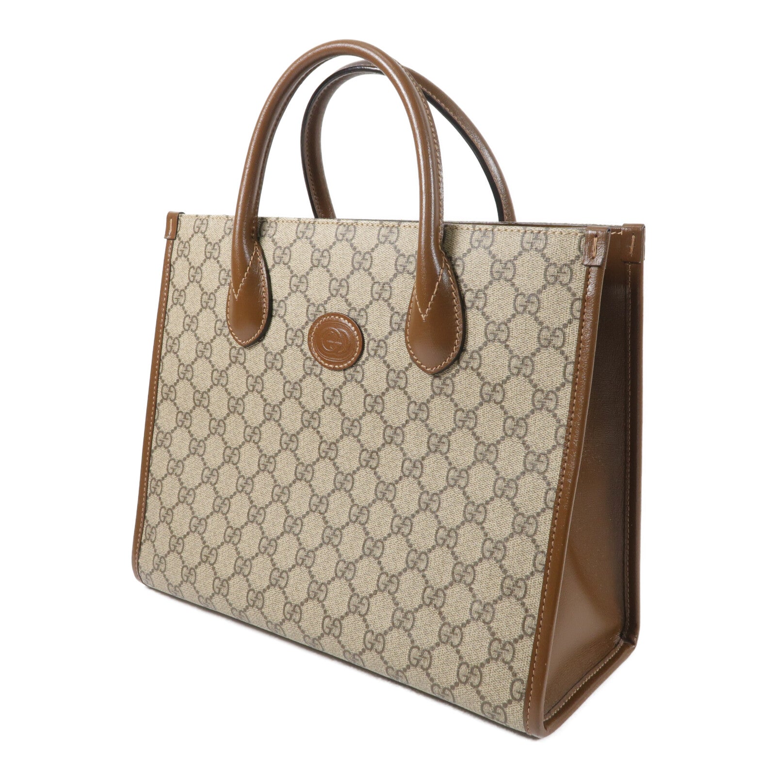 GUCCI 塗層帆布GG Retro Tote金扣手挽肩背兩用袋