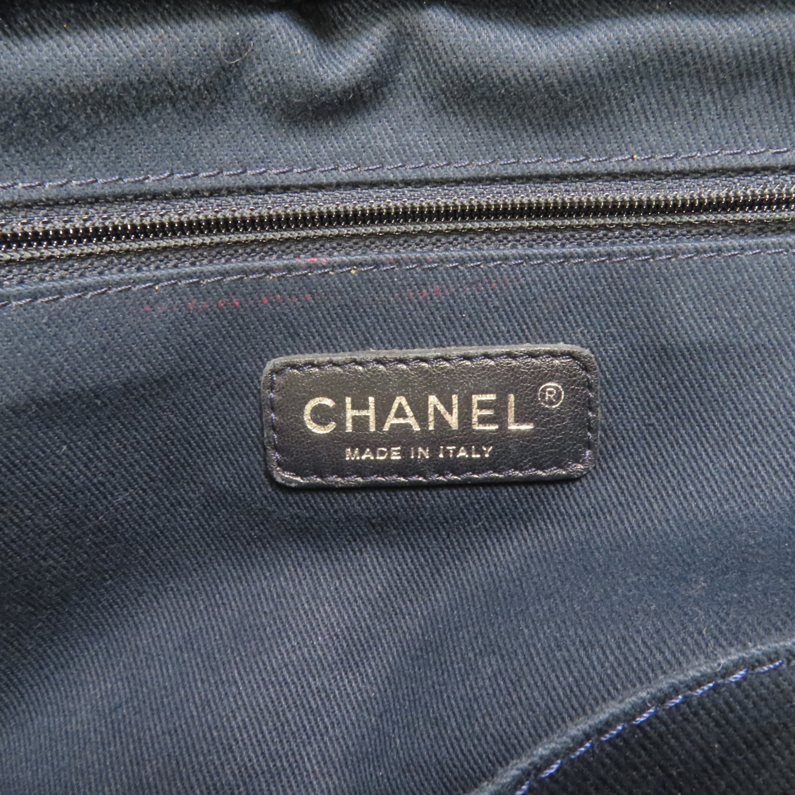 CHANEL 帆布Deauville Chain Tote銀扣鏈帶手挽肩背兩用袋