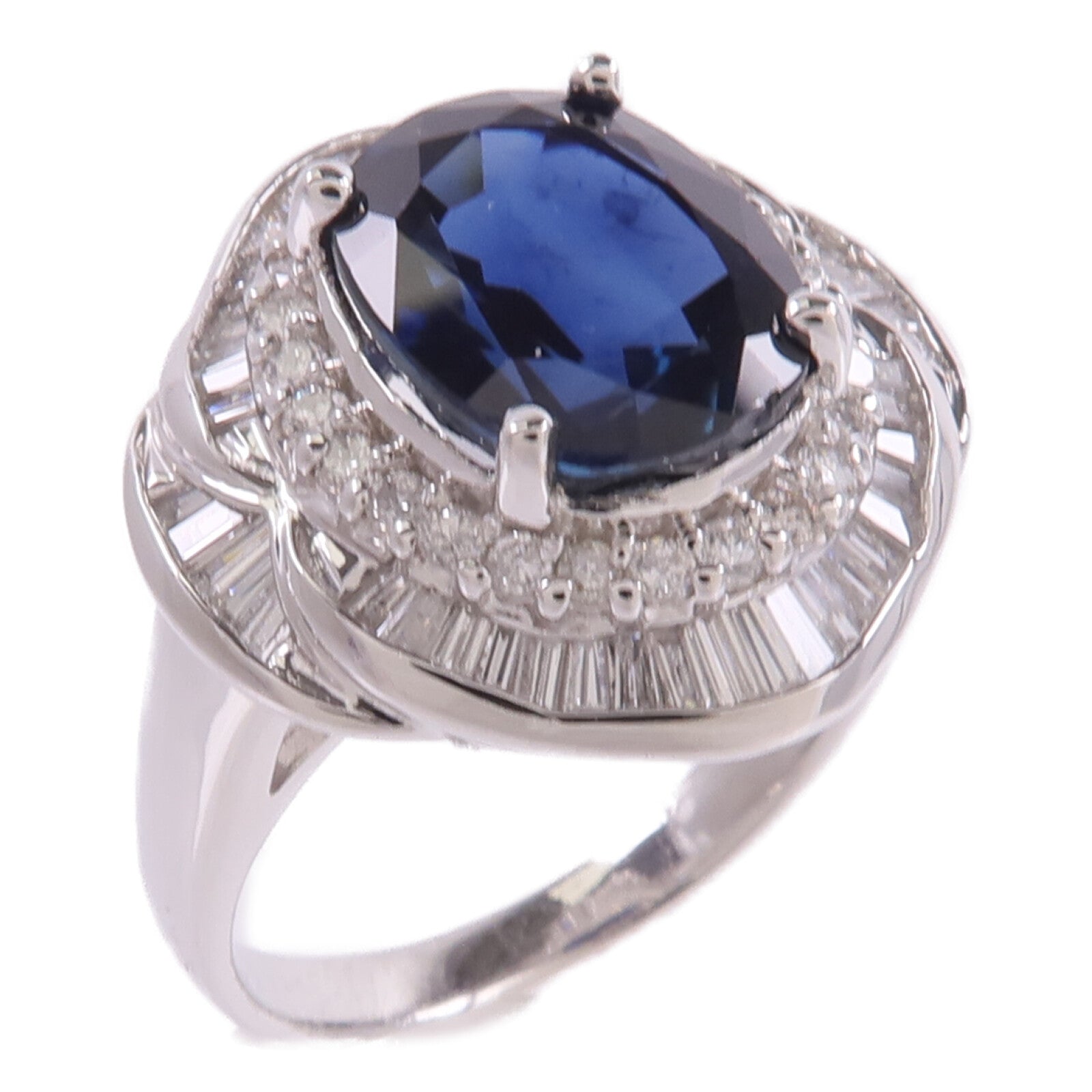 JEWELRY PT900鉑金Sapphire Diamond Ring藍寶石/鑽石戒指