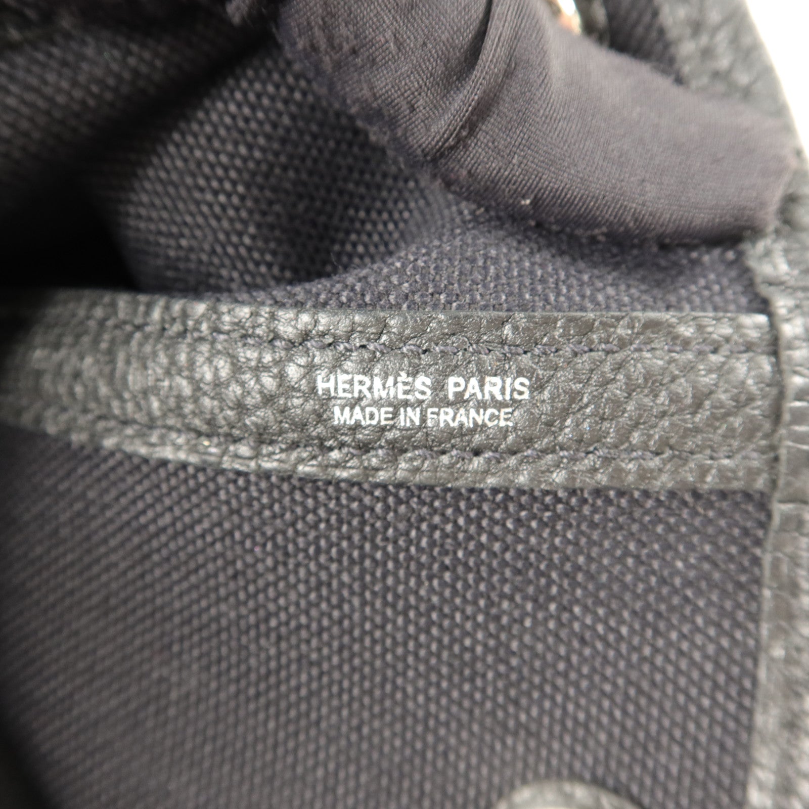 HERMES Negonda皮革/帆布GardenParty PM手挽袋Noir