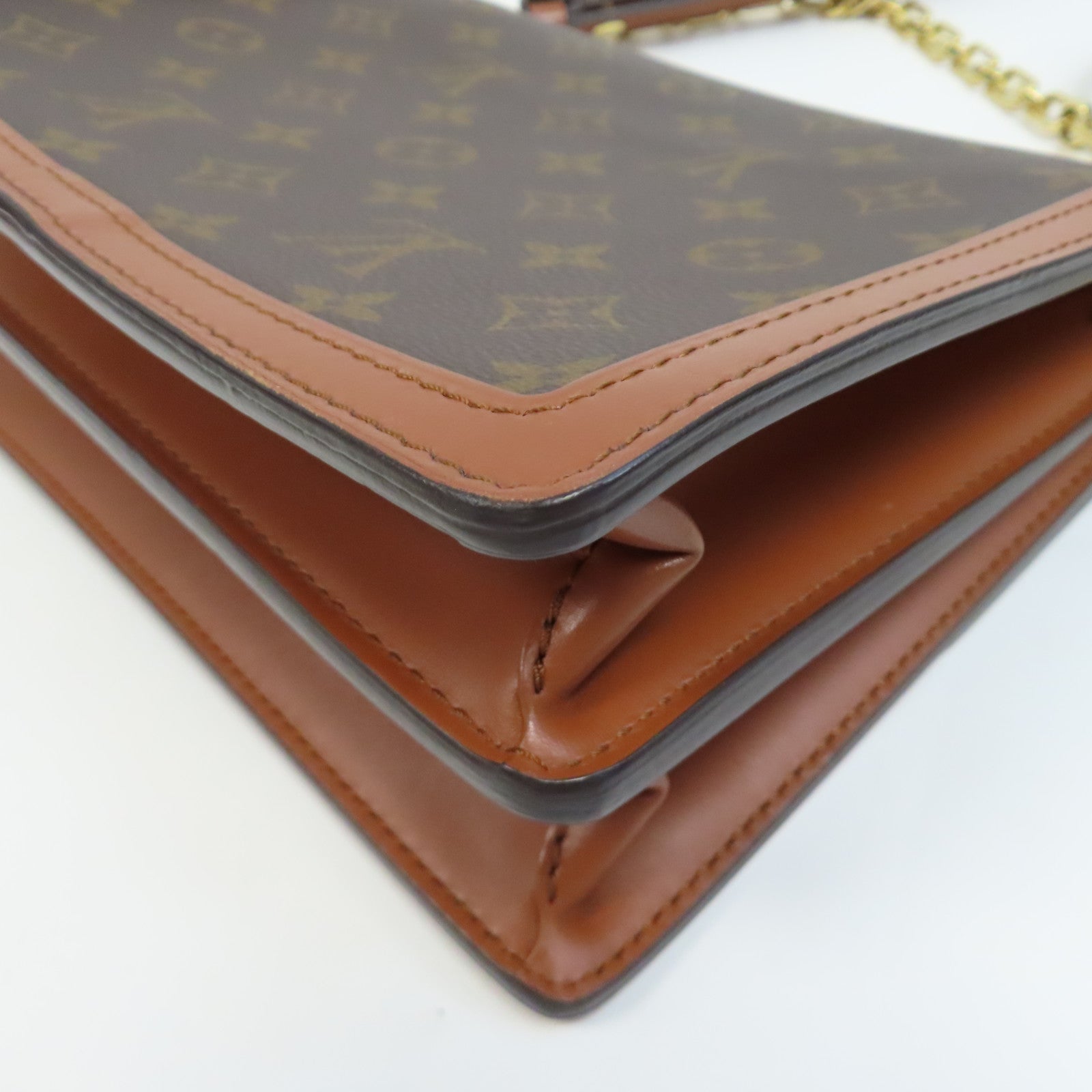 LOUIS VUITTON 【激減優惠】Monogram Reverse Dauphine MM金扣肩背袋啡色