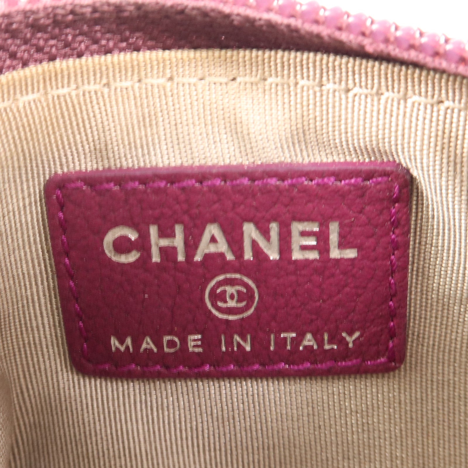 CHANEL 皮革Coin Case銀扣零錢包