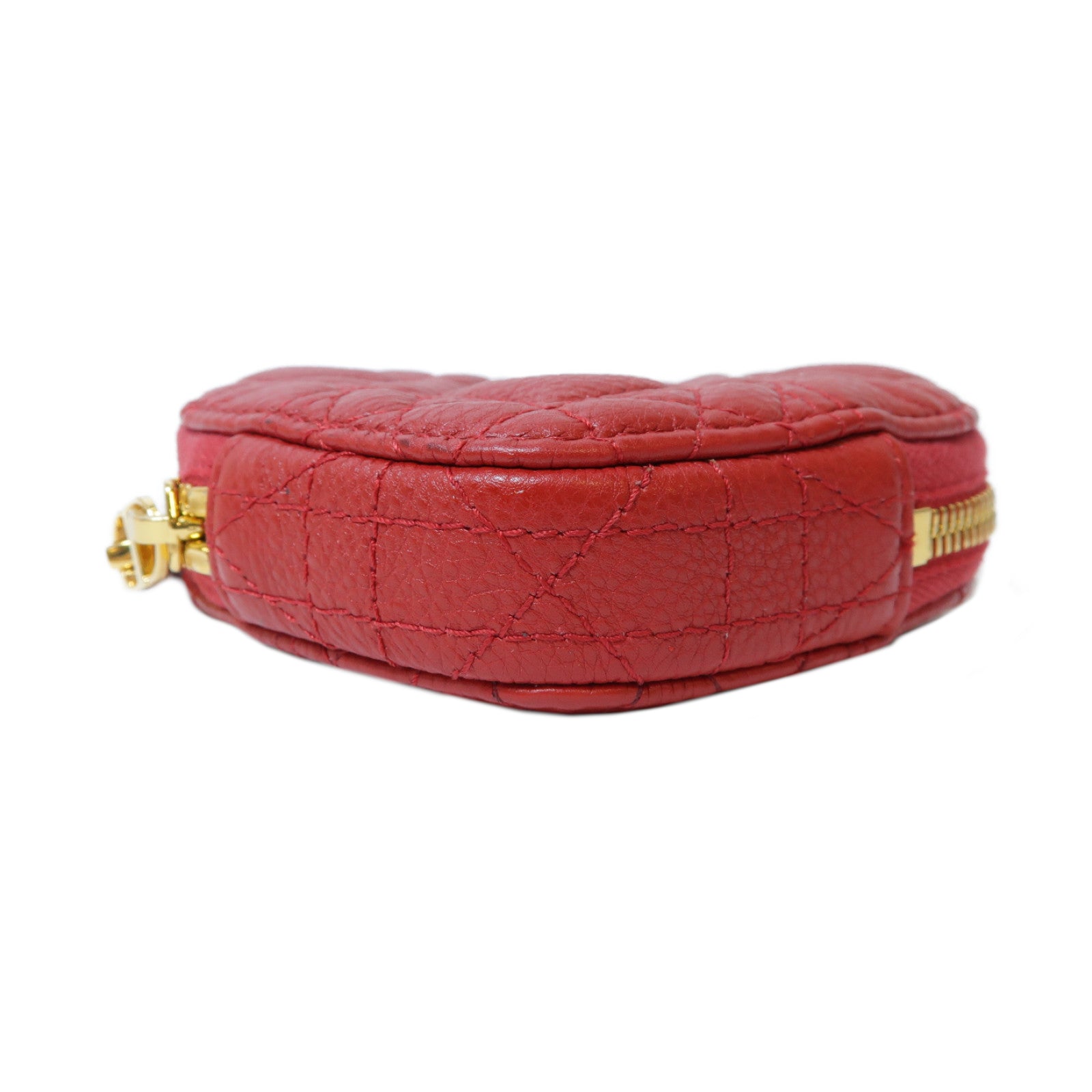 Dior 羊皮皮革Caro Heart Pouch With Chain金扣鏈帶肩背袋紅色