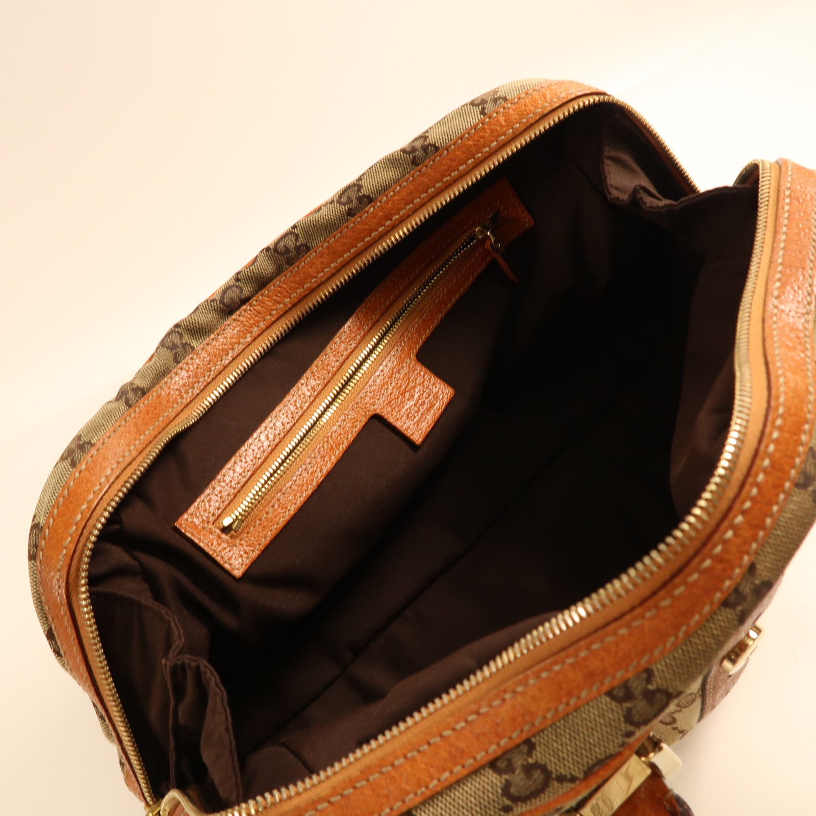 GUCCI 帆布Shoulder Bag金扣鏈帶肩背袋