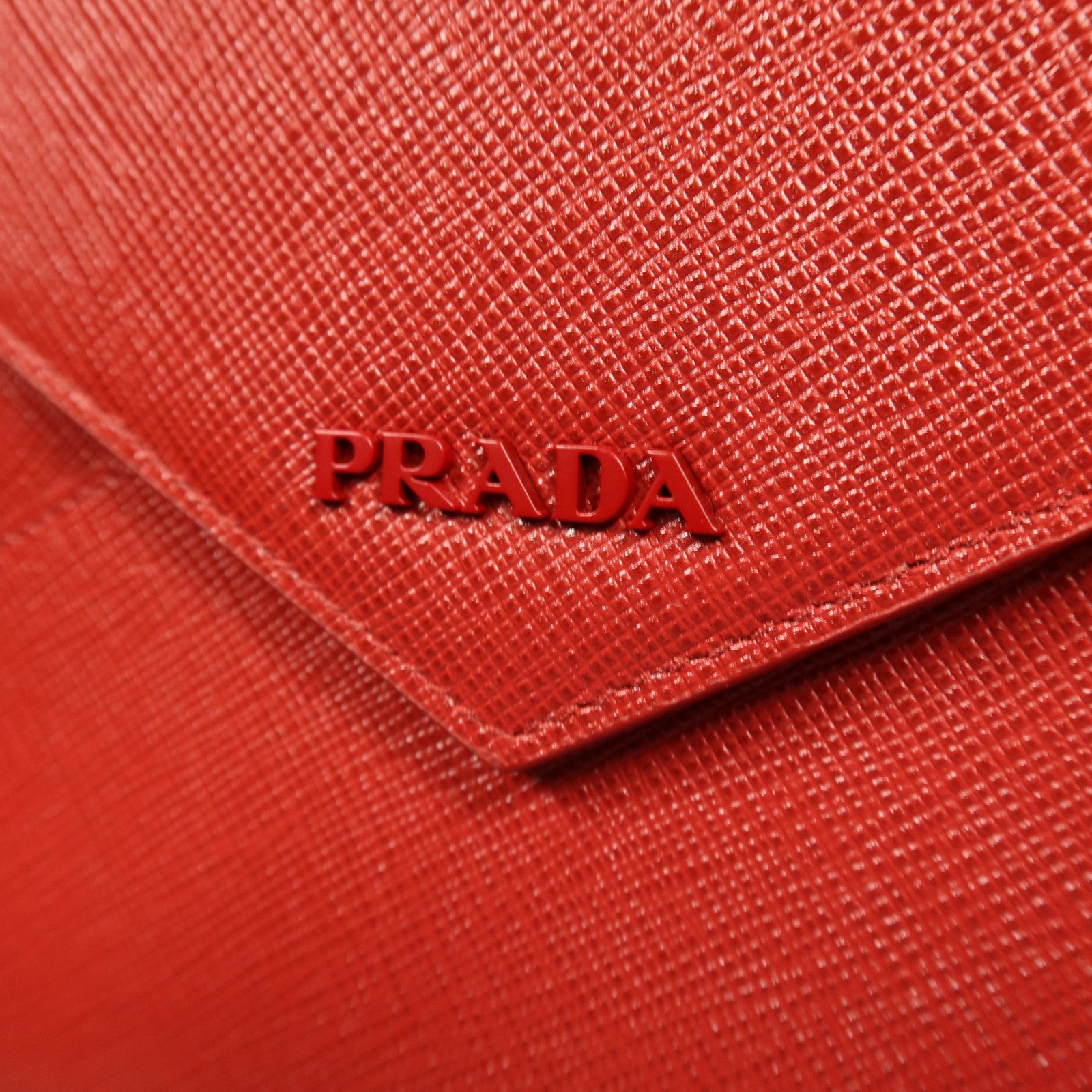 PRADA 【激減優惠】牛皮皮革Envelope Clutch Bag金扣手拿包
