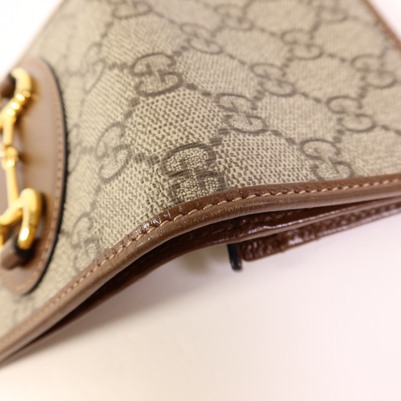 GUCCI 塗層帆布Horsebit 1955 Bifold Wallet金扣錢包