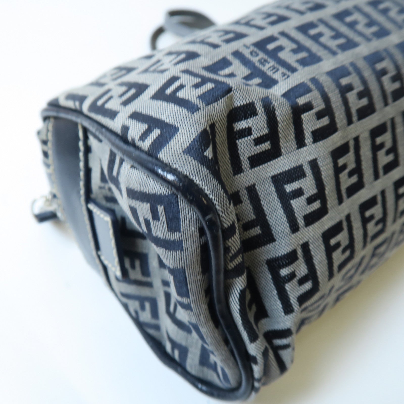 FENDI 【激減優惠】帆布Handbag銀扣手挽袋深藍色