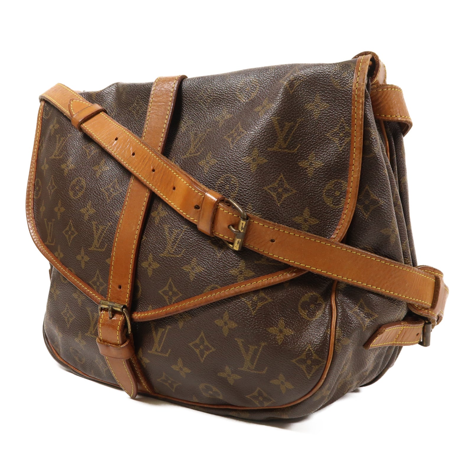 LOUIS VUITTON Monogram Saumur 35金扣肩背袋