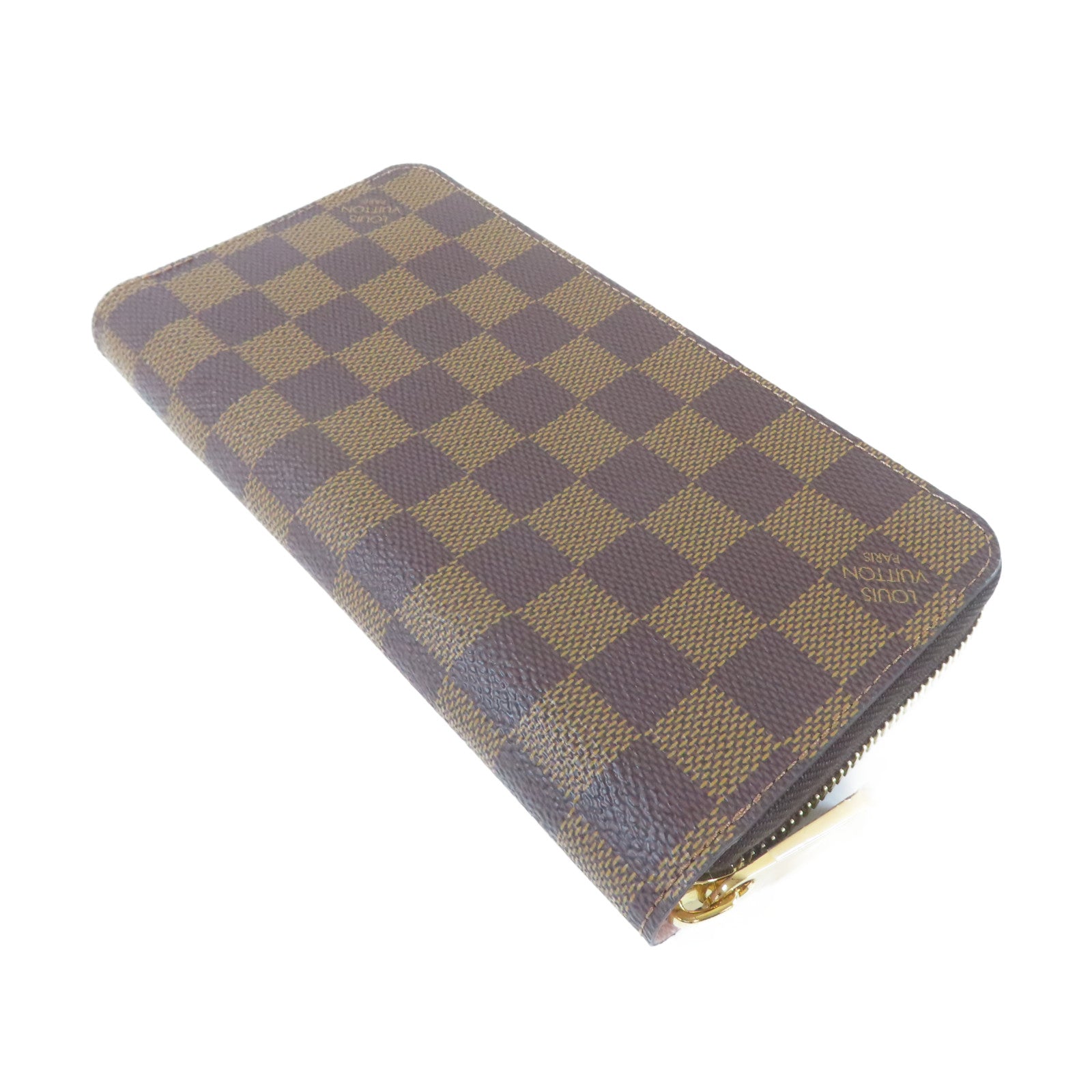 LOUIS VUITTON Damier Long Round Wallet金扣長錢包啡色