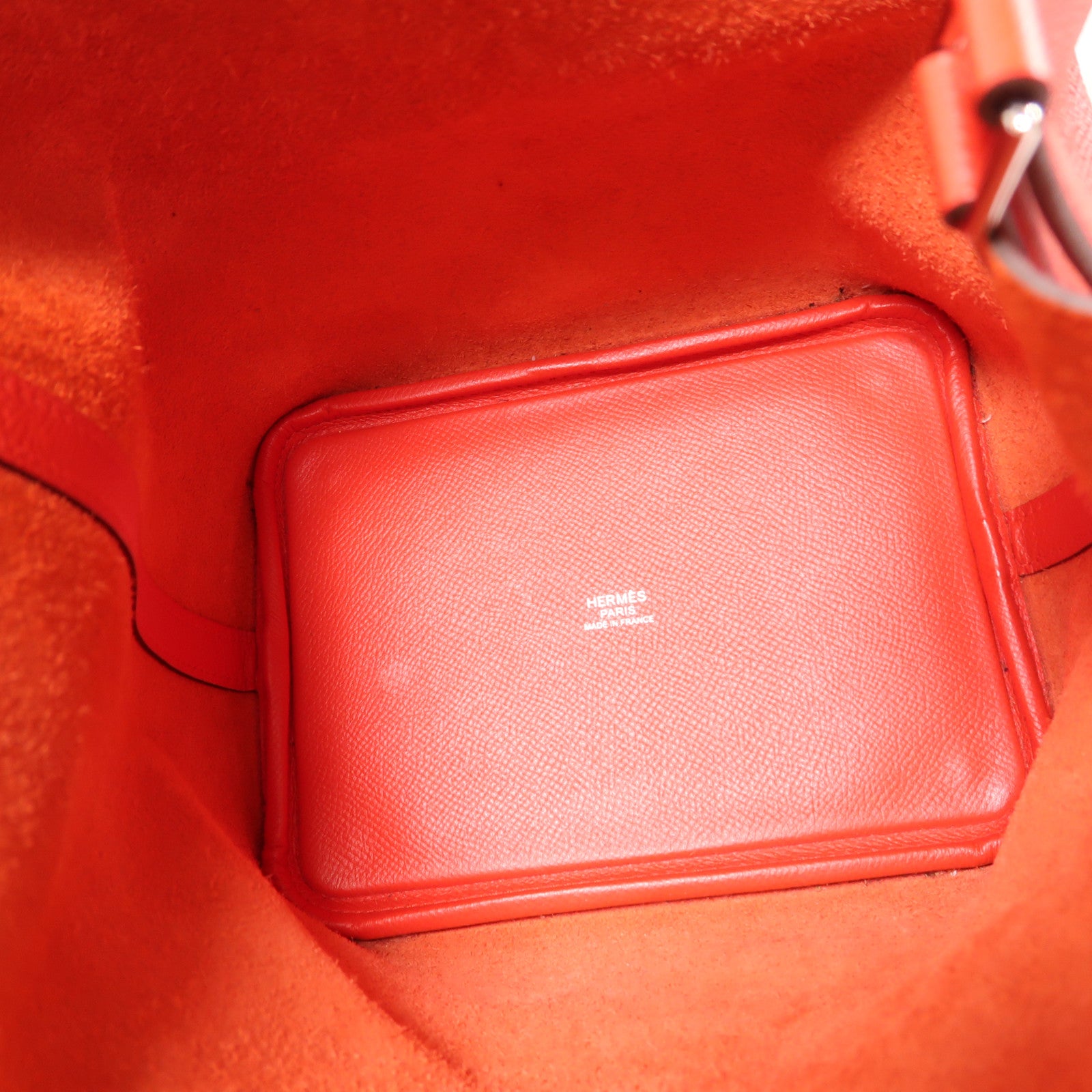 HERMES Epsom皮革Picotin PM銀扣手挽袋Rouge de Coeur