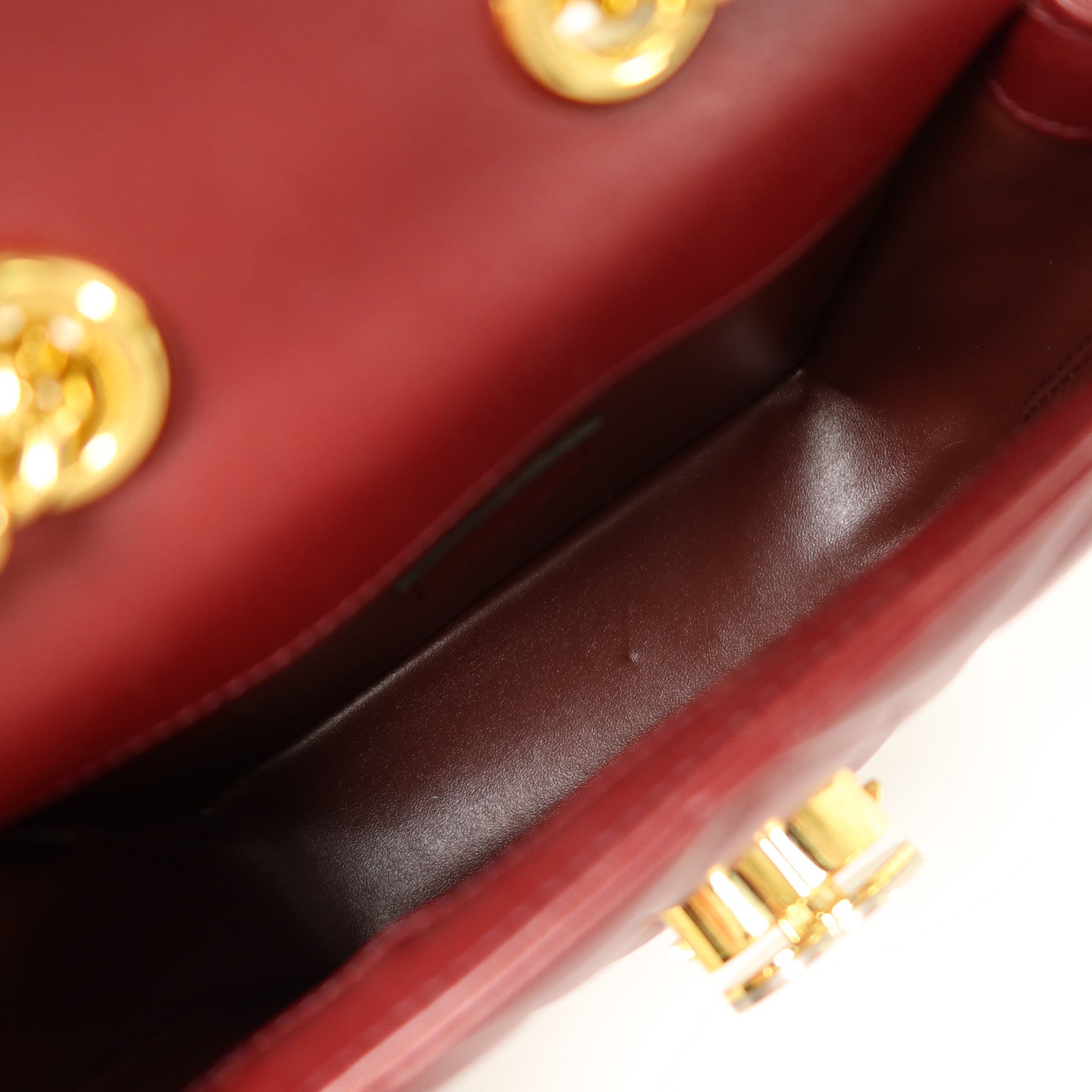 GUCCI 牛皮皮革Decco Mini Chain Shoulder Bag金扣鏈帶肩背袋