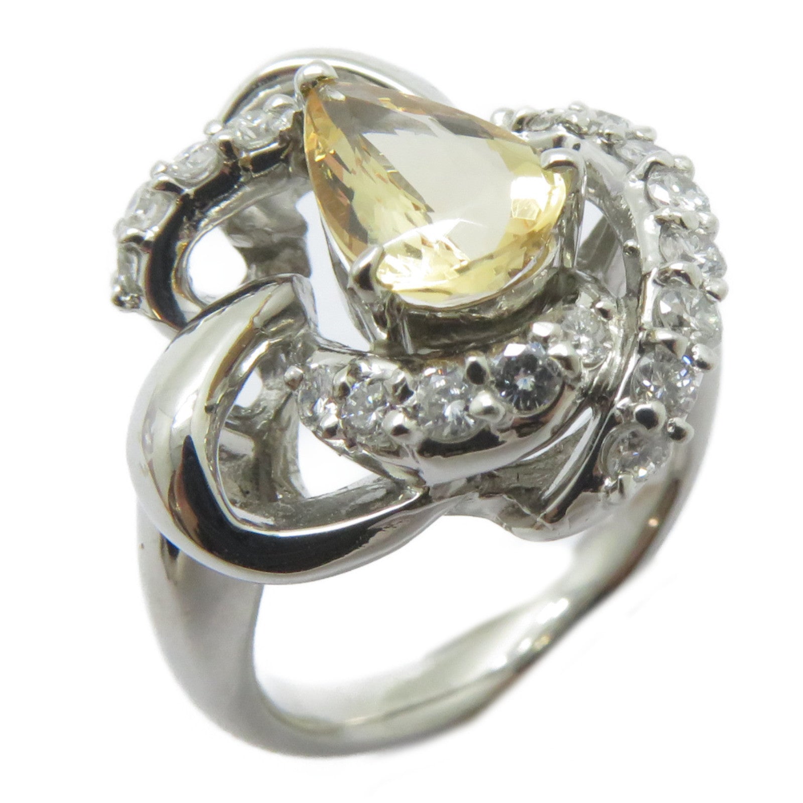 JEWELRY 【激減優惠】PT900鉑金Imperial Topaz Ring 1.29ct拓帕石/0.41ct鑽石戒指US#5.5
