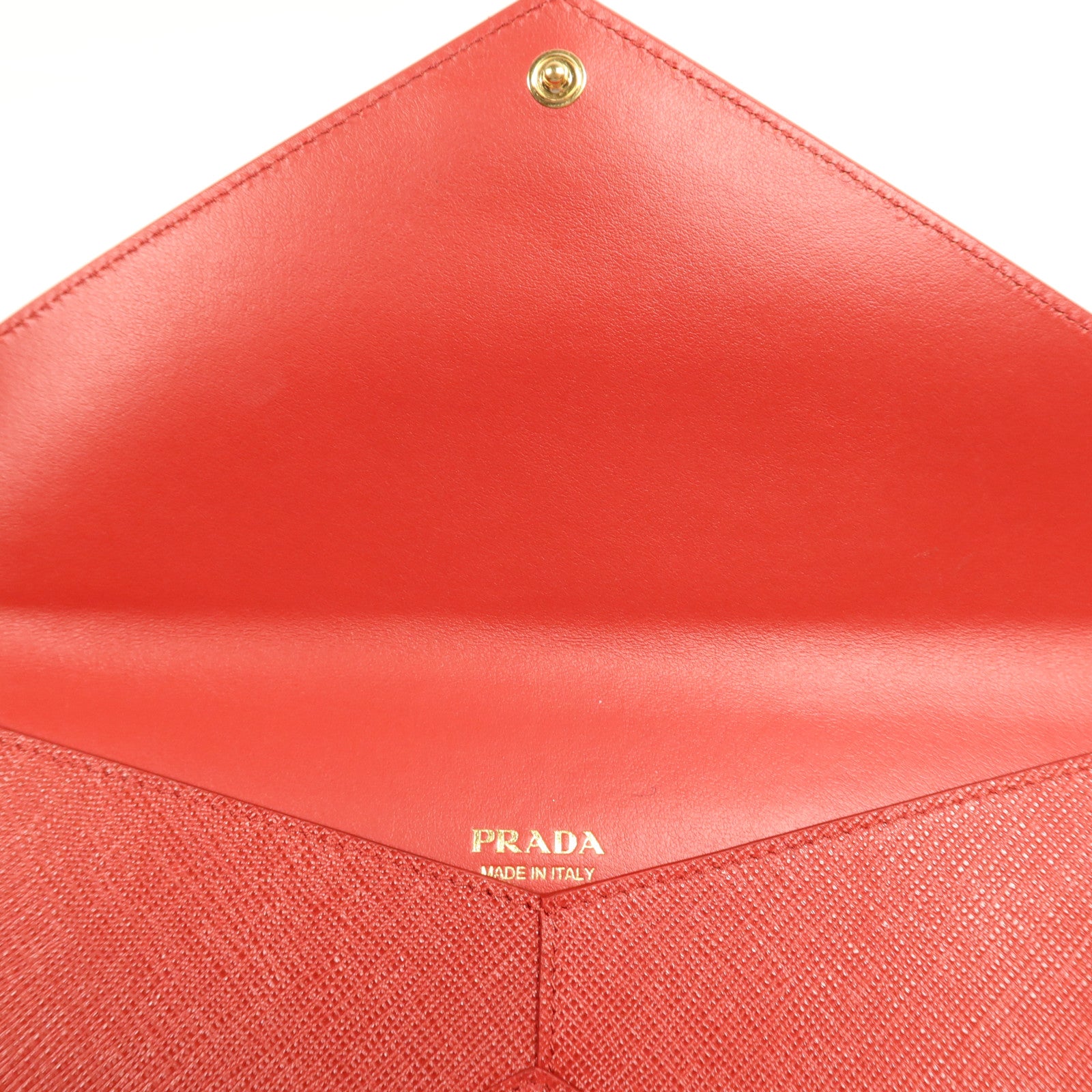 PRADA 【激減優惠】牛皮皮革Envelope Clutch Bag金扣手拿包