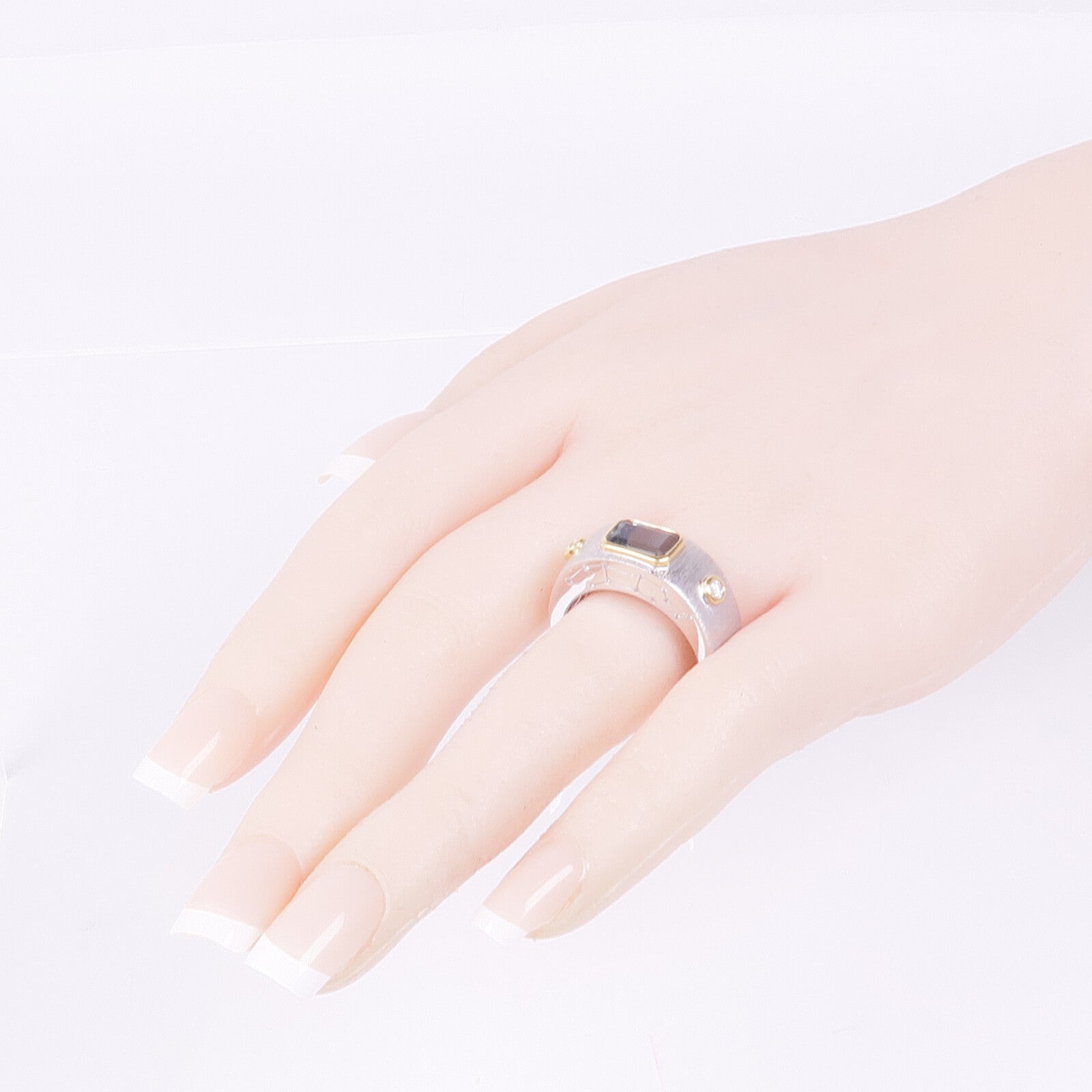 JEWELRY 18K黃金/白金Aquamarine Diamond Ring藍晶/鑽石戒指US#9.75