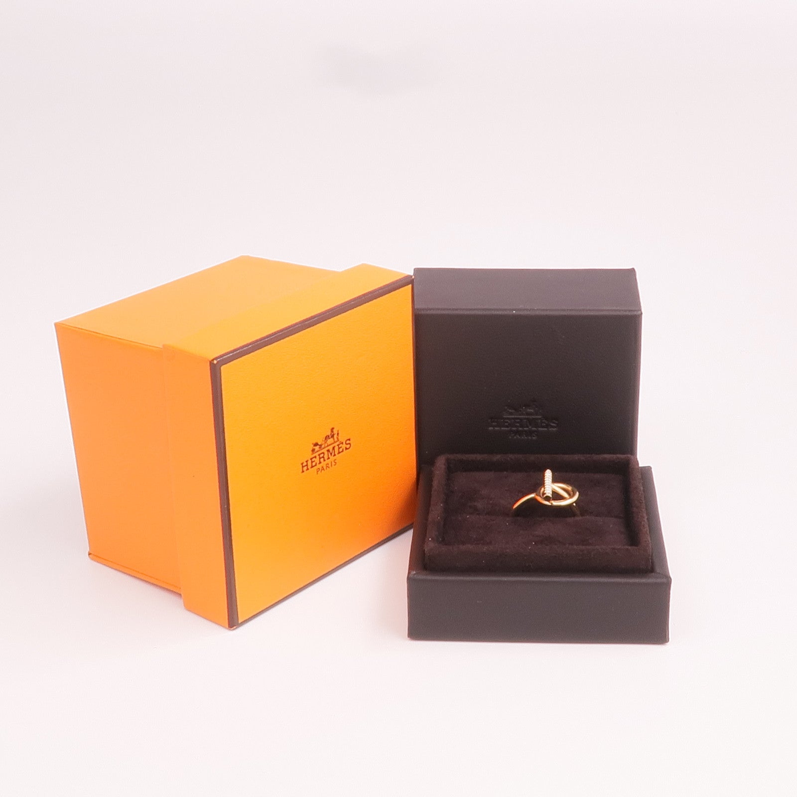 HERMES 18K玫瑰金Echappee Ring戒指Hermes#52/US#6