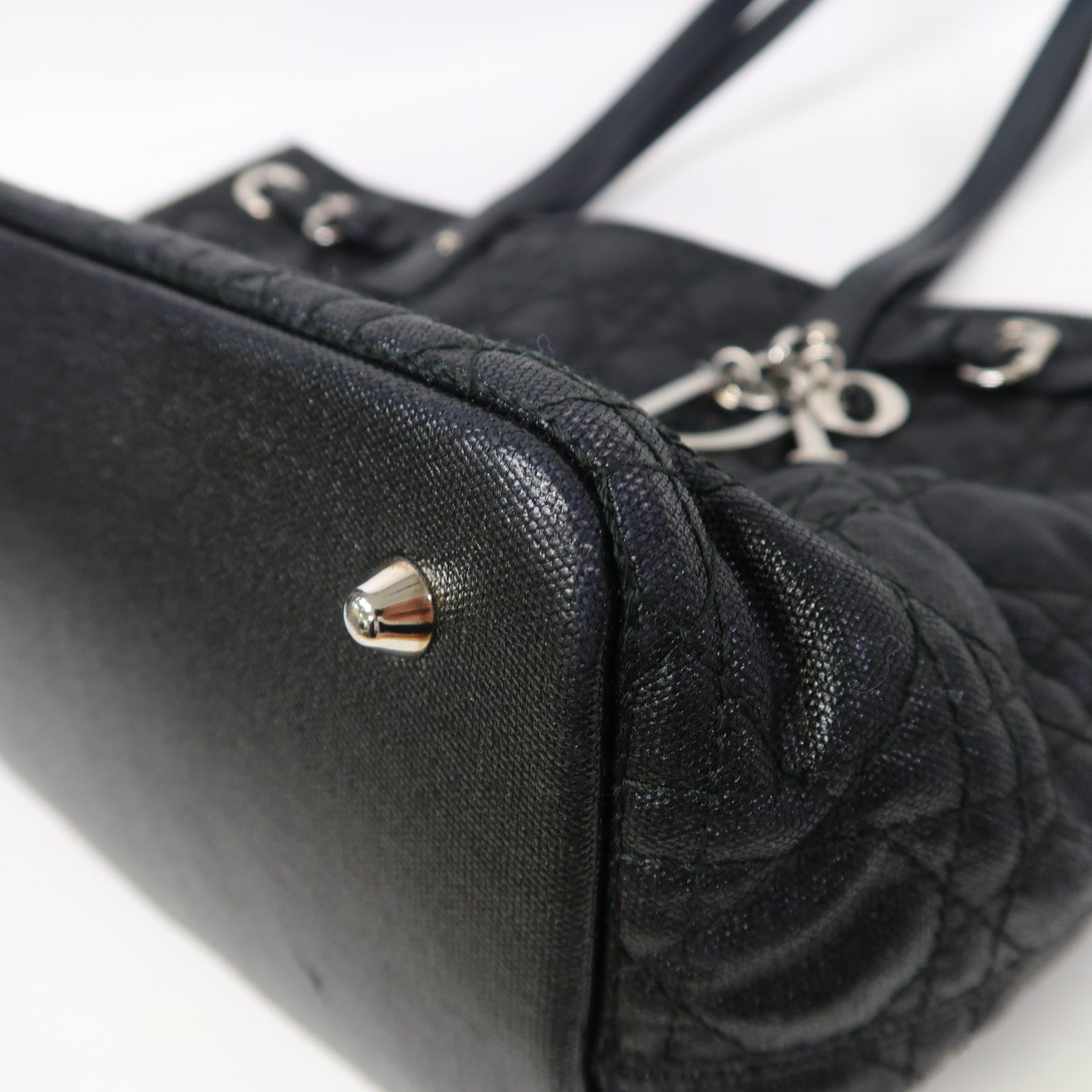 Dior 尼龍Cannage Tote Bag銀扣手挽袋黑色