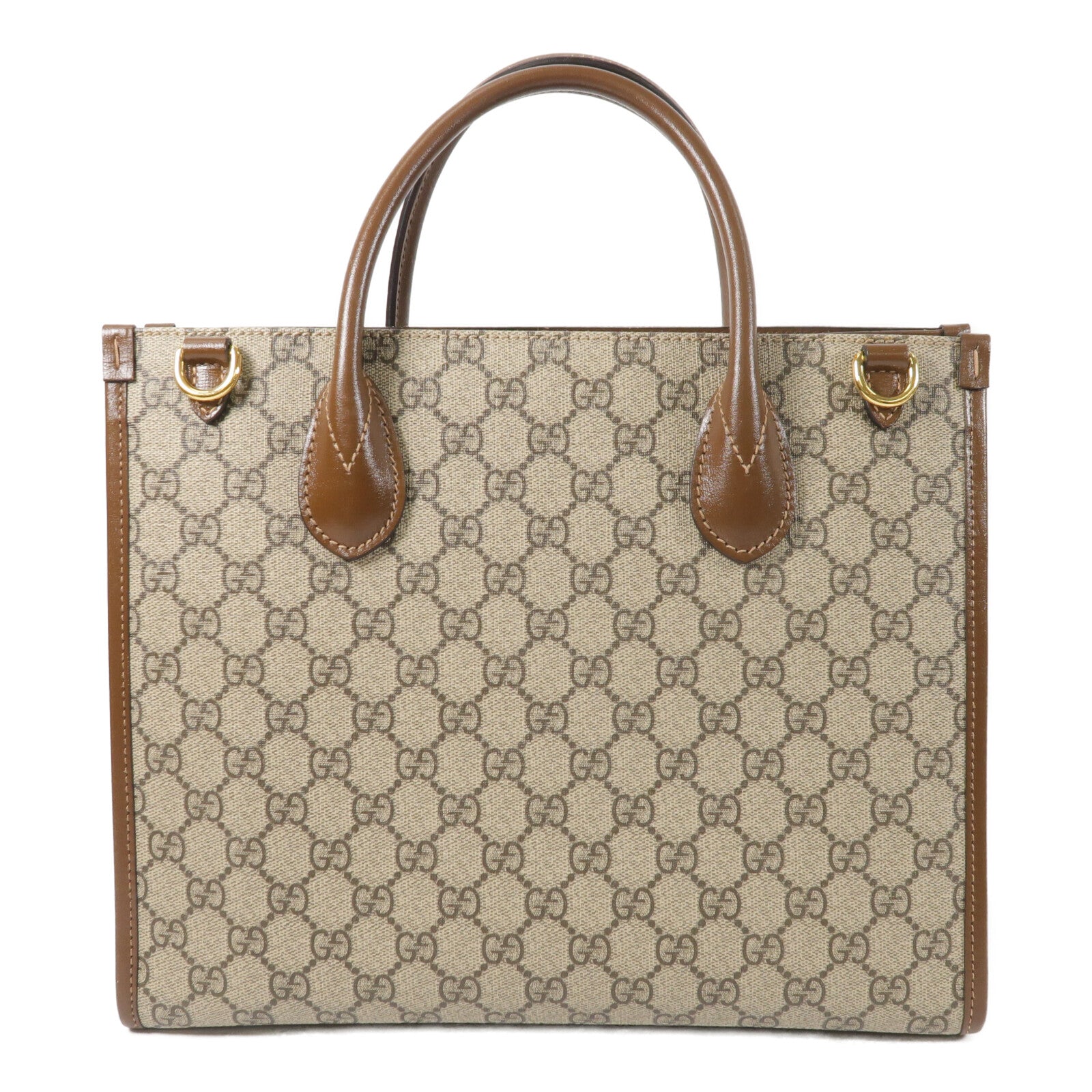 GUCCI 塗層帆布GG Retro Tote金扣手挽肩背兩用袋