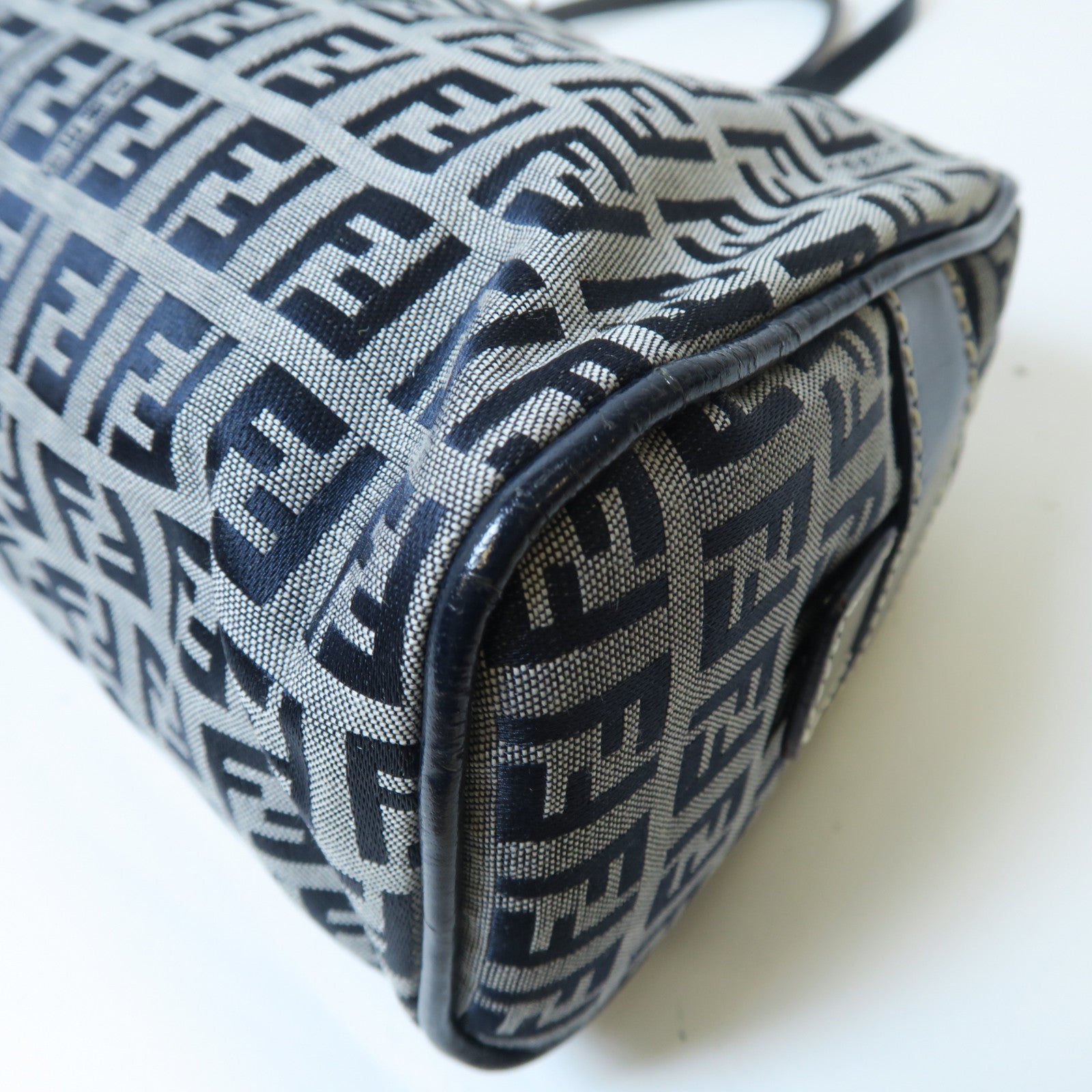 FENDI 【激減優惠】帆布Handbag銀扣手挽袋深藍色