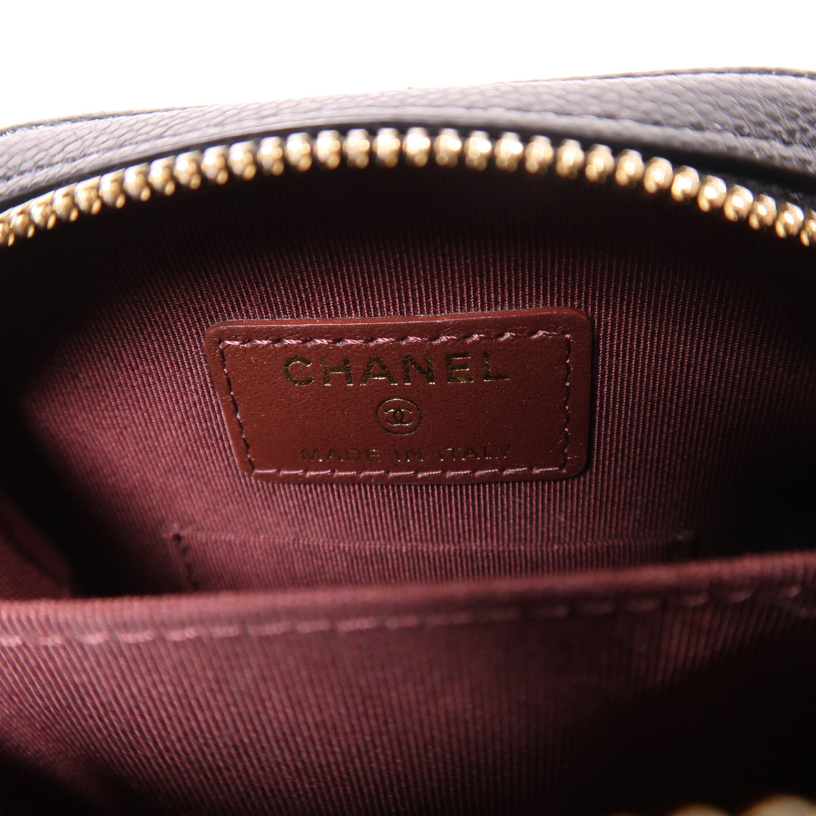 CHANEL CC GHW Phone Bag Chain Shoulder Bag Calfskin Leather Black