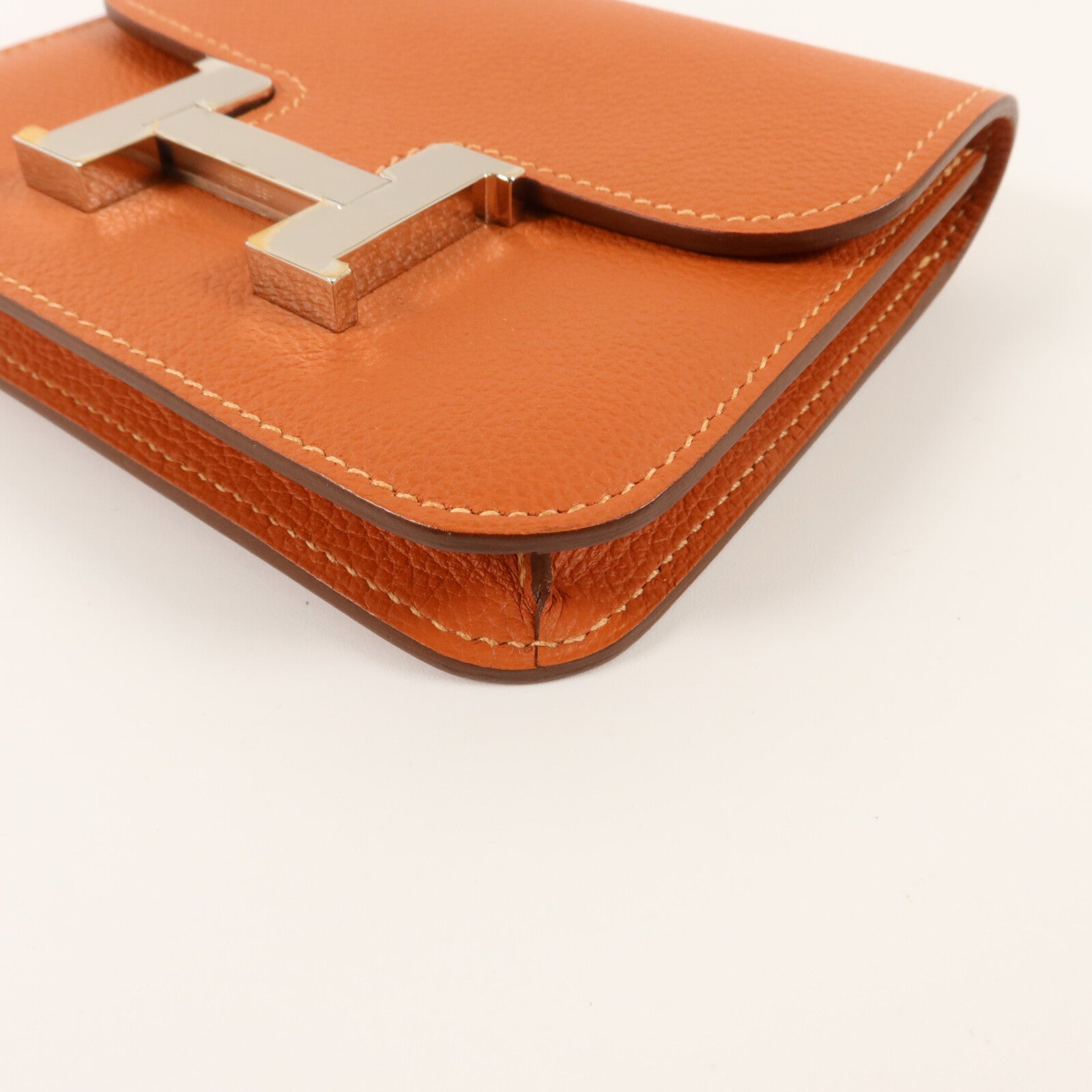 HERMES Evercolor皮革Constance Slim錢包Cuivre