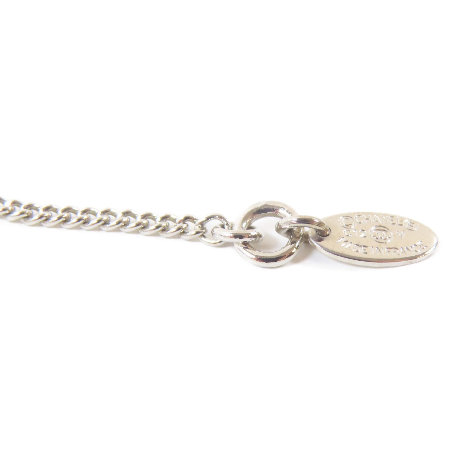 CHANEL 金屬/水晶Necklace項鍊銀色#40cm