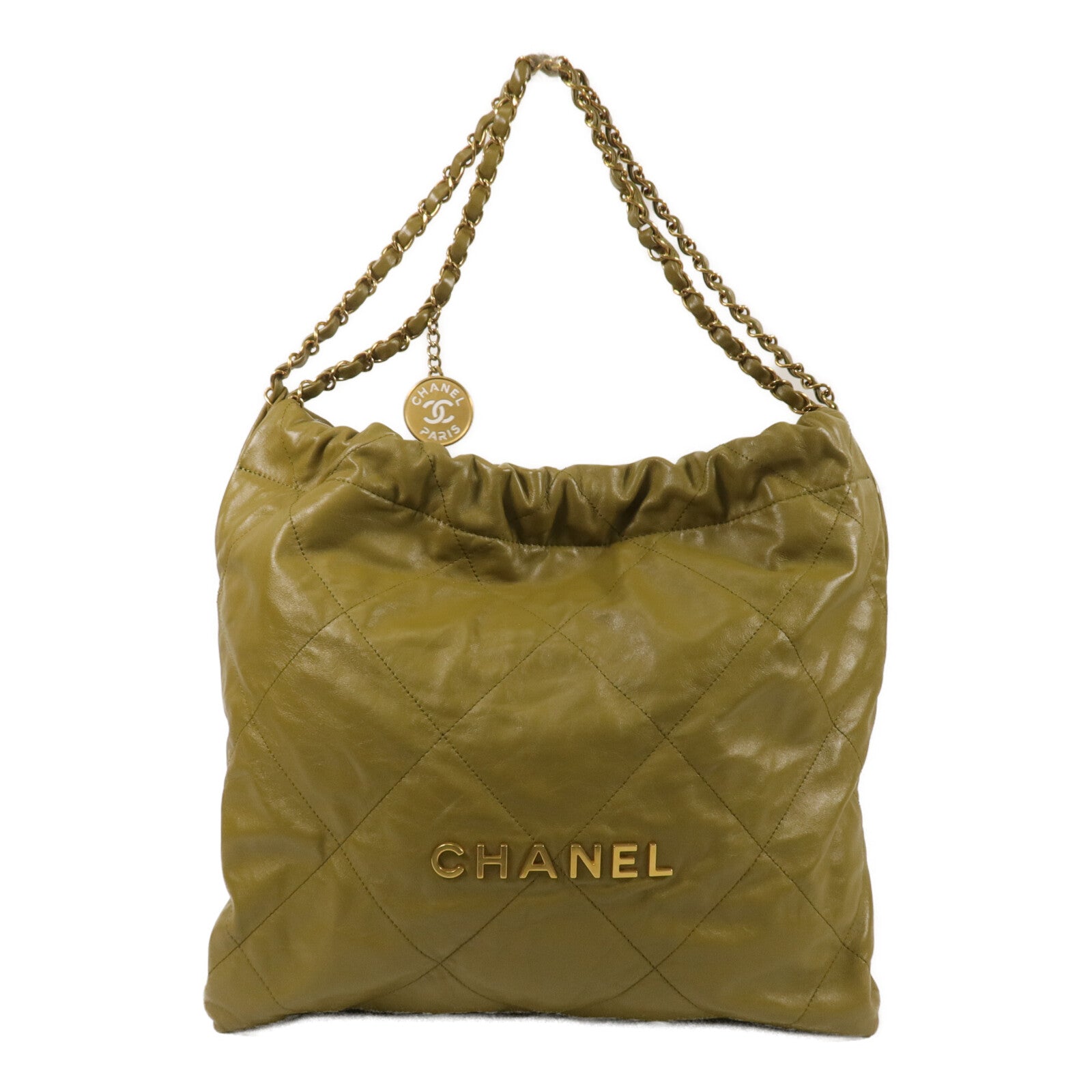 CHANEL 牛皮皮革22 Medium鏈帶肩背袋