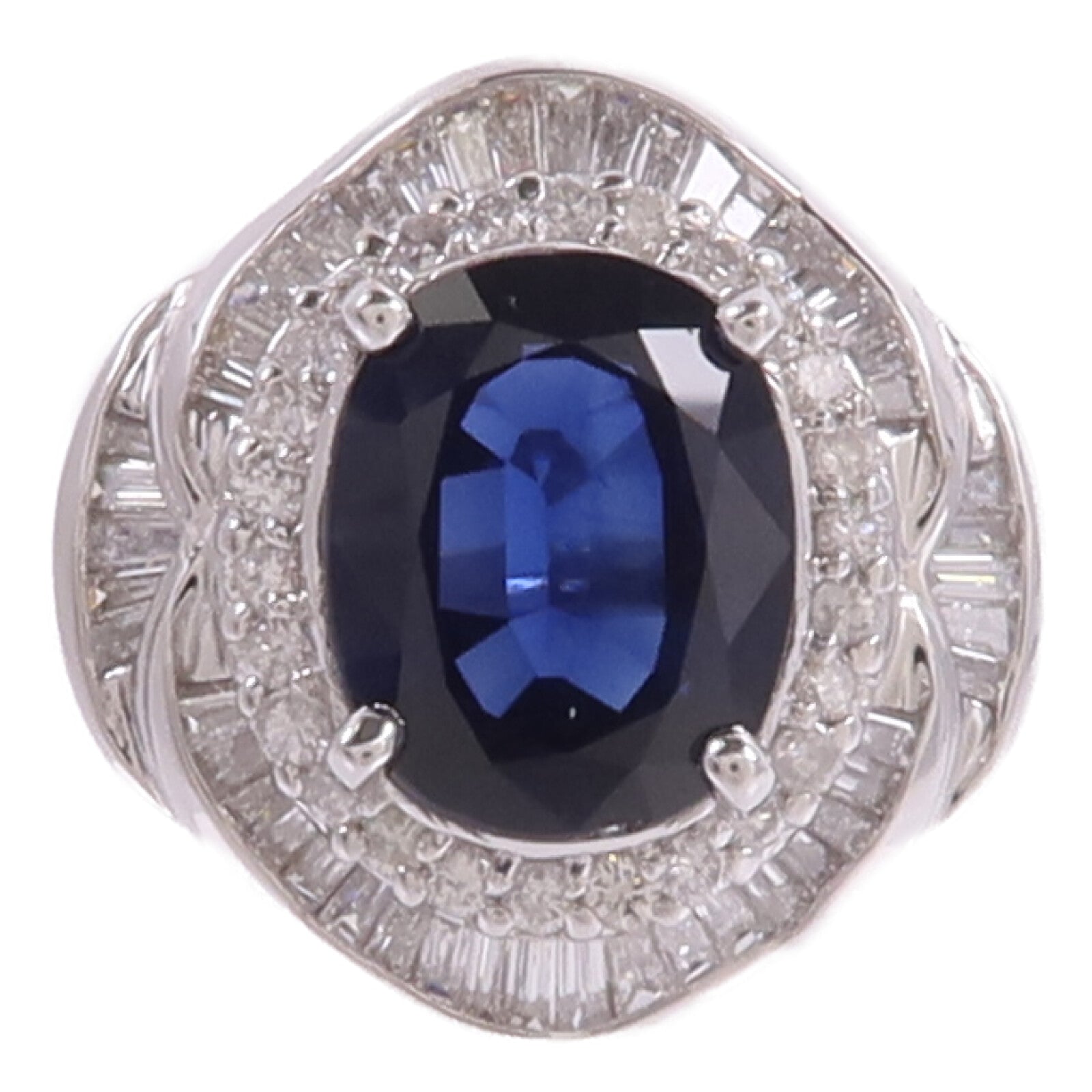 JEWELRY PT900鉑金Sapphire Diamond Ring藍寶石/鑽石戒指