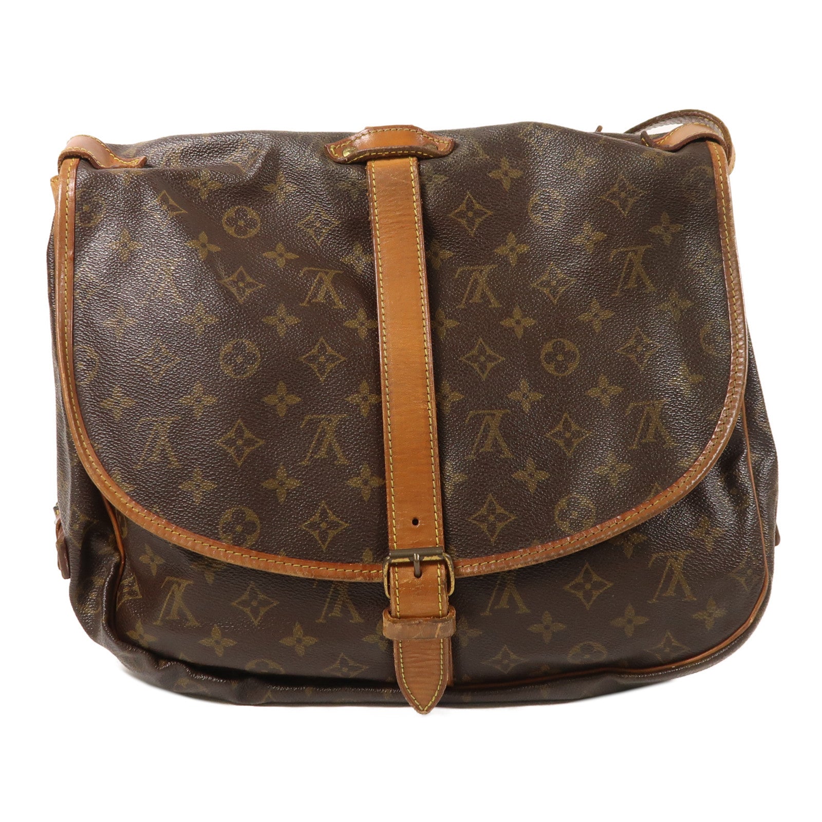 LOUIS VUITTON Monogram Saumur 35金扣肩背袋