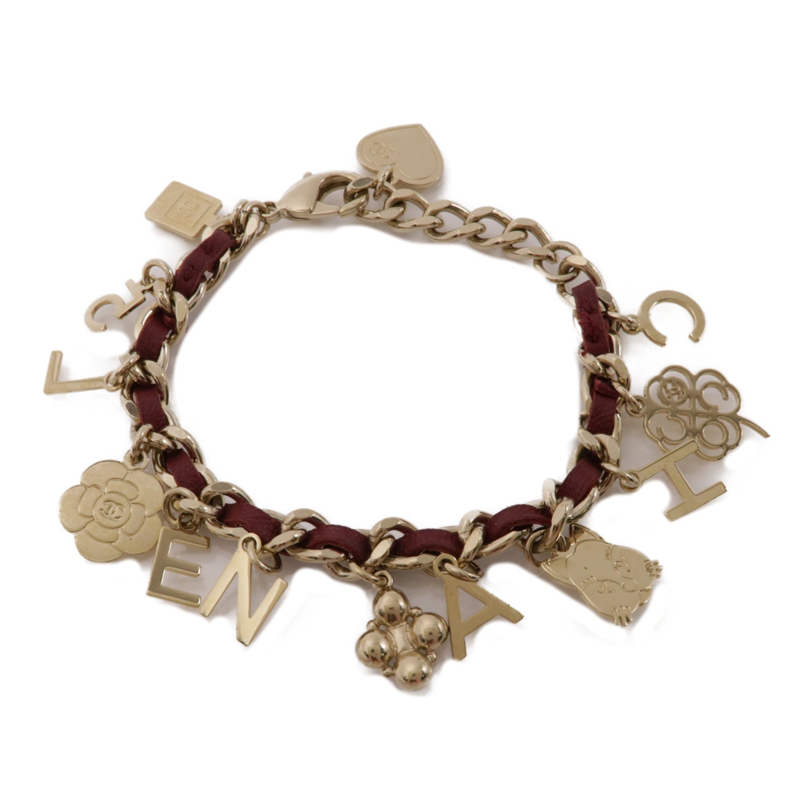 CHANEL【激減優惠】 金屬/皮革Bracelet手鏈紅色/金色