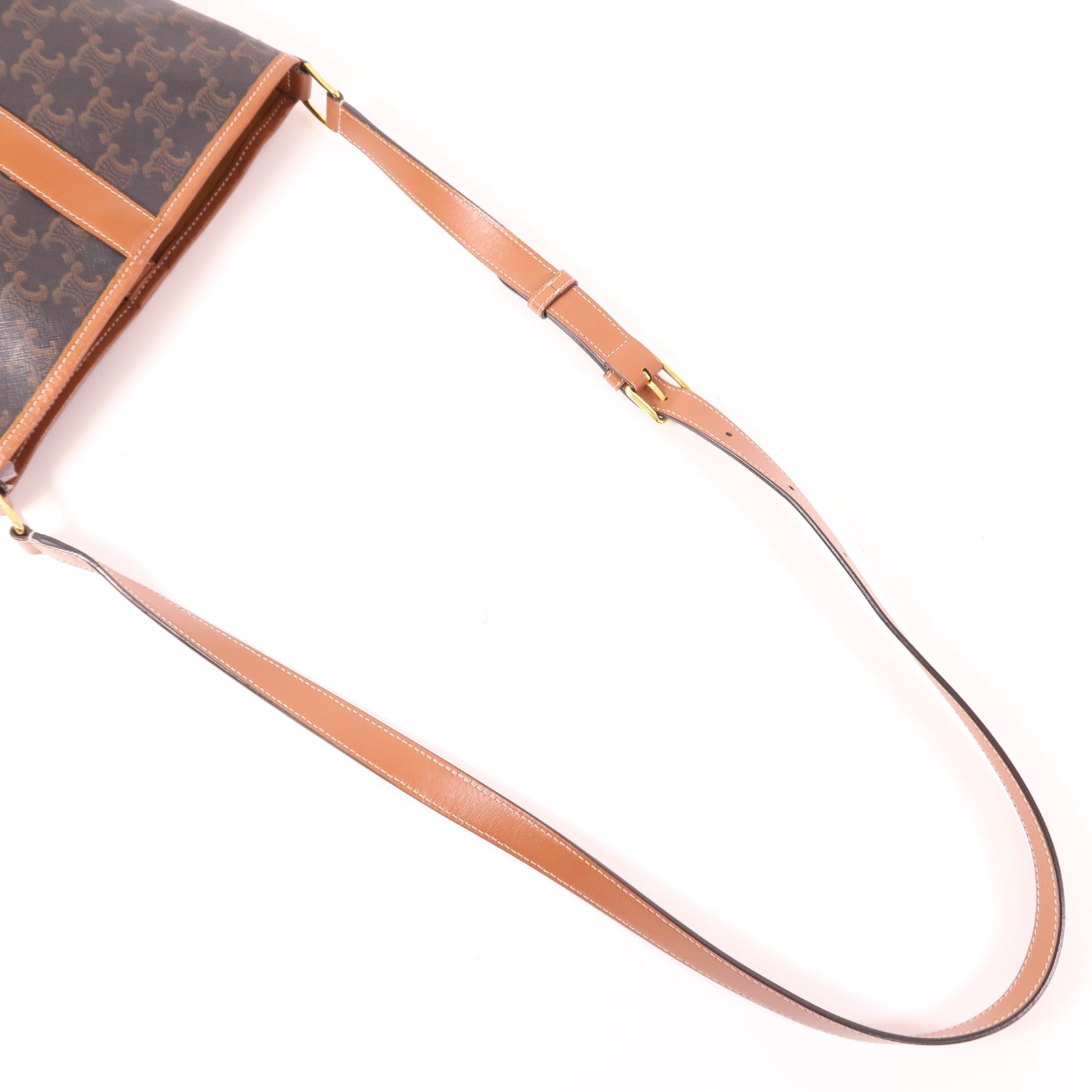 CELINE 塗層帆布Triomphe Bucket金扣肩背袋