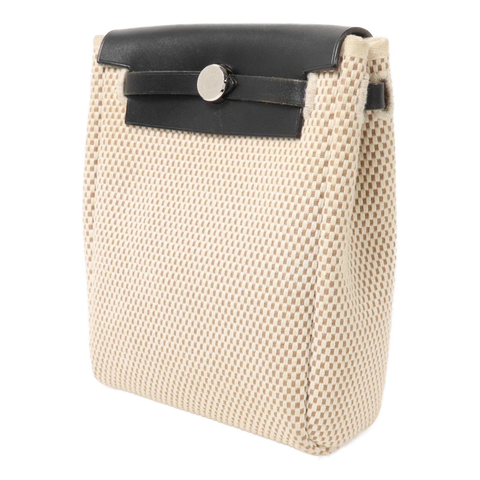 HERMES 帆布Vintage Herbag Mini肩背袋Noir