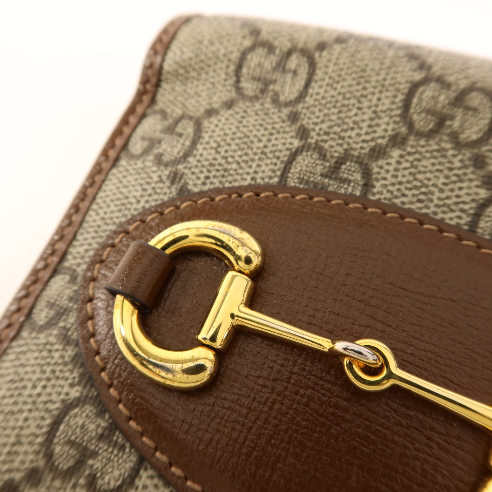 GUCCI 塗層帆布Horsebit 1955 Bifold Wallet金扣錢包