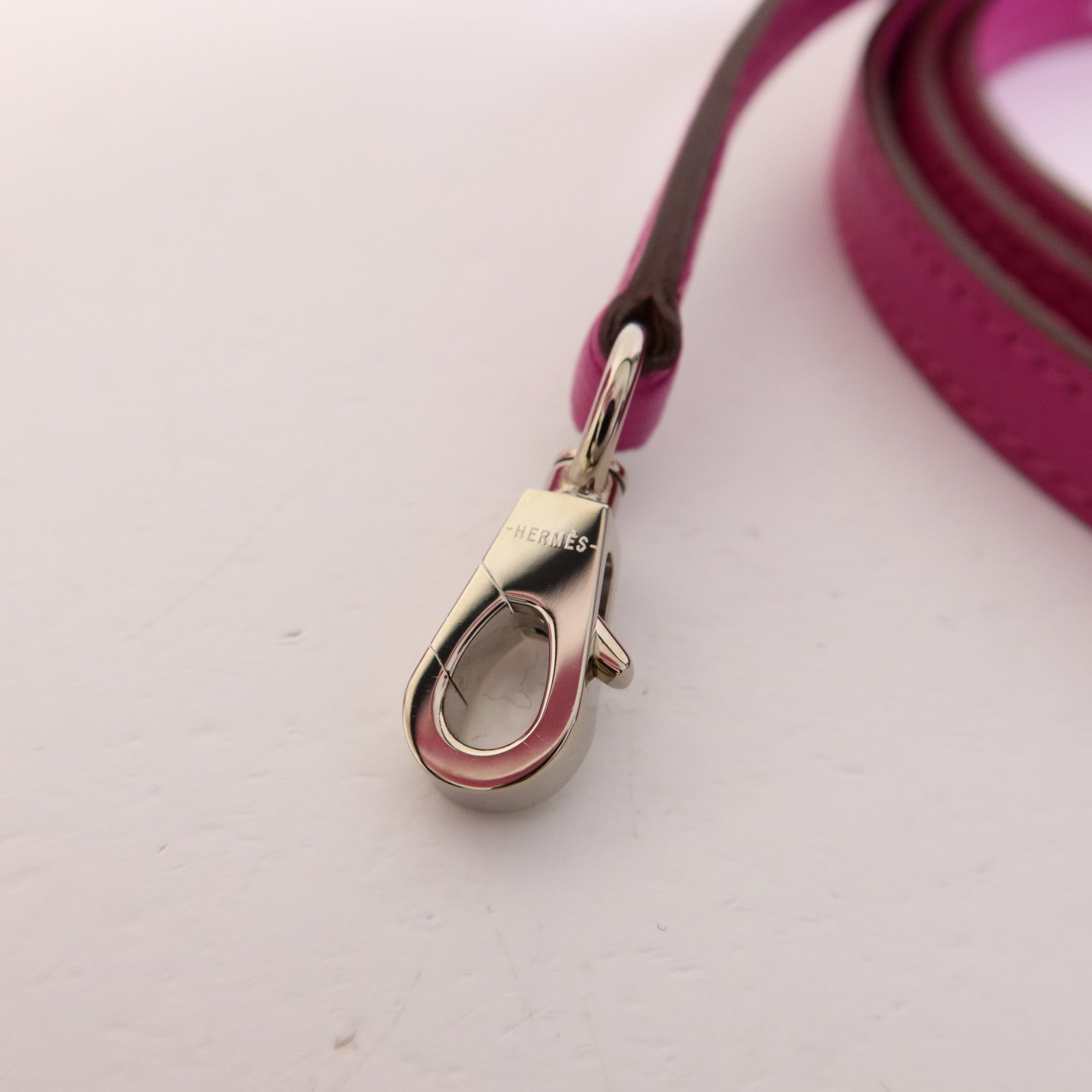 HERMES Chevre Mysore皮革Mini Bolide 1923銀扣手挽肩背兩用袋Rose Purple