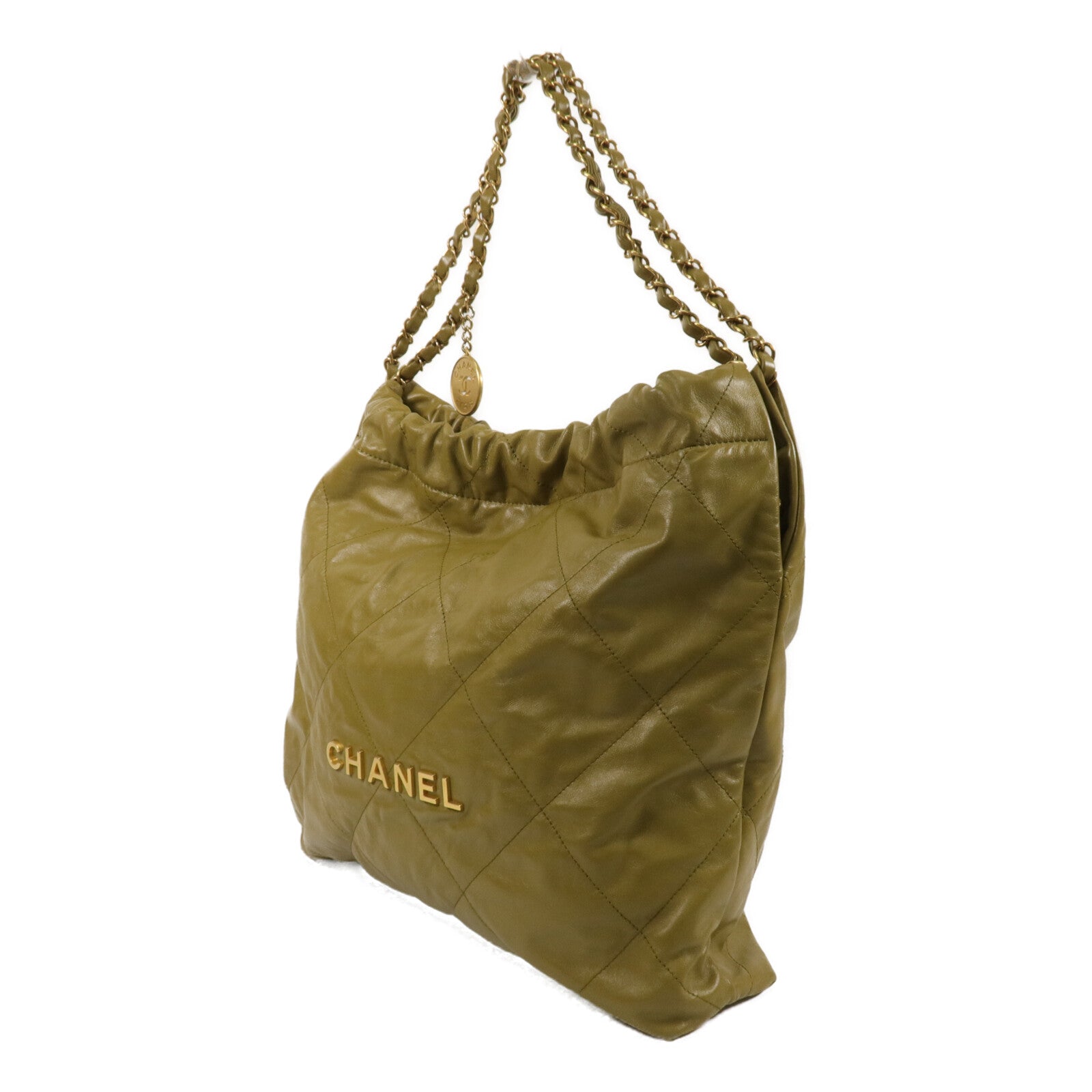 CHANEL 牛皮皮革22 Medium鏈帶肩背袋