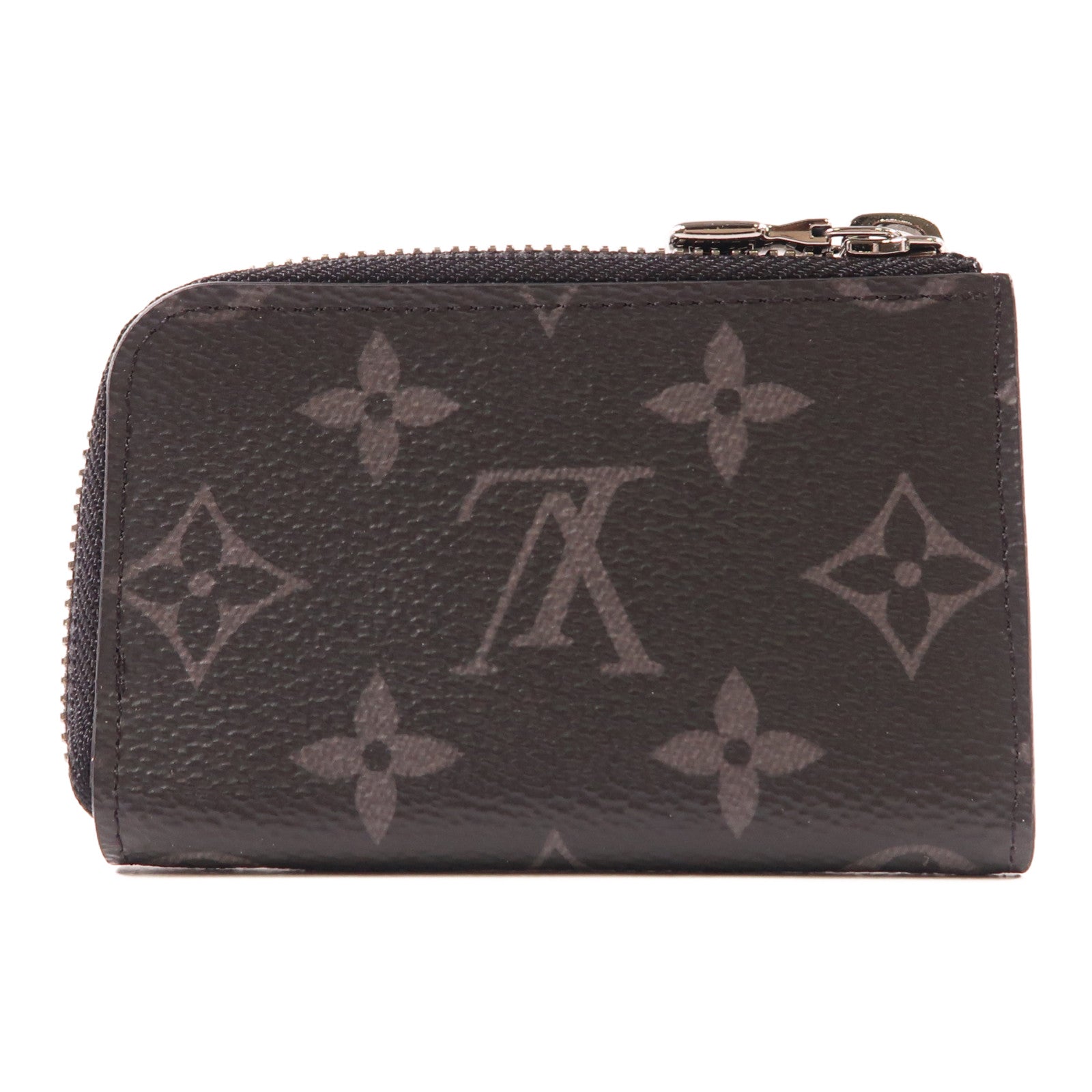 LOUIS VUITTON Monogram Eclipse Porte Monnaie Jour銀扣零錢包