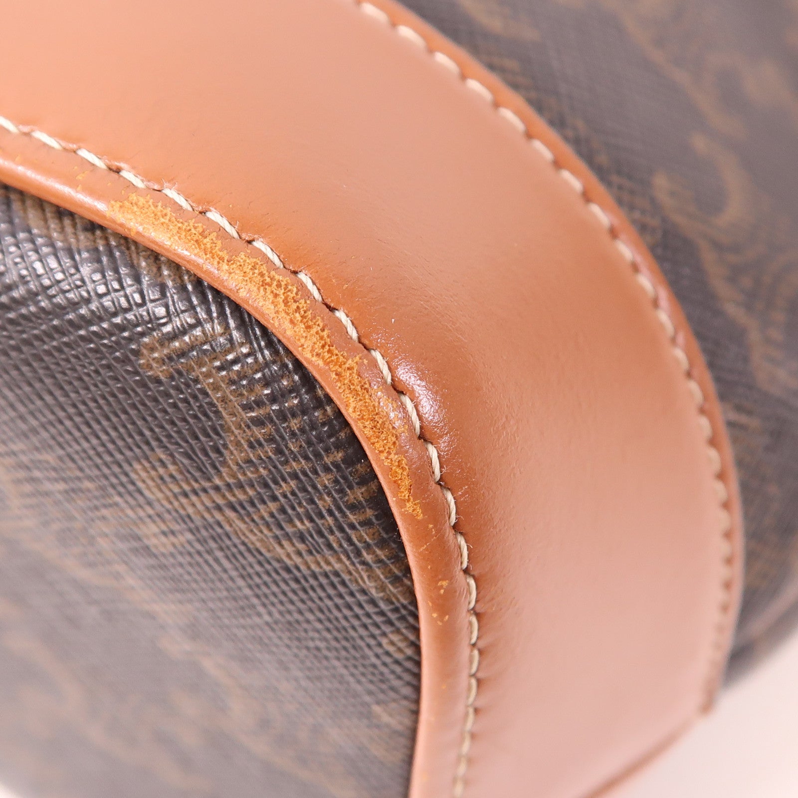 CELINE 塗層帆布Triomphe Bucket金扣肩背袋