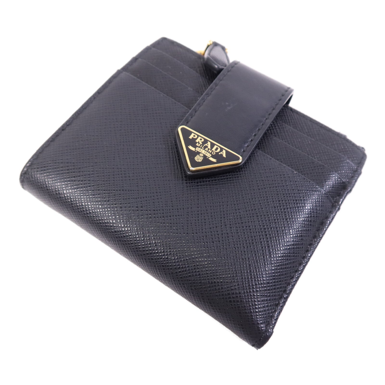 PRADA 牛皮皮革Saffiano Wallet金扣錢包