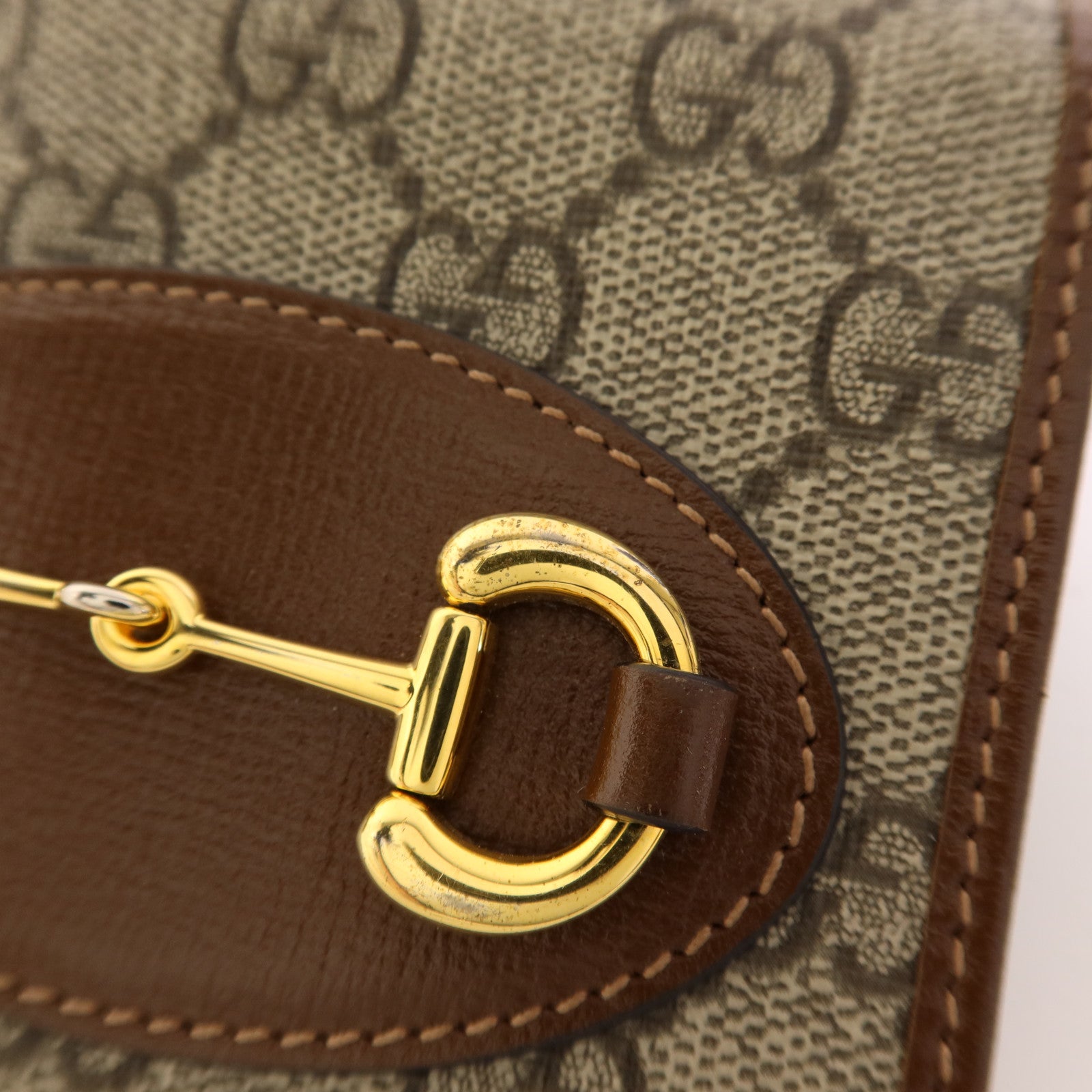 GUCCI 塗層帆布Horsebit 1955 Bifold Wallet金扣錢包