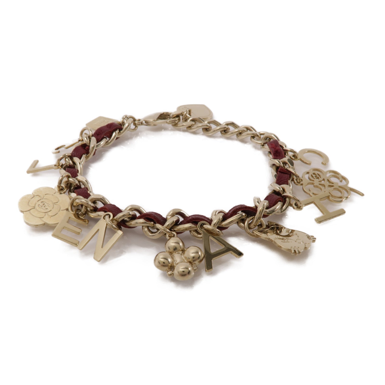 CHANEL【激減優惠】 金屬/皮革Bracelet手鏈紅色/金色