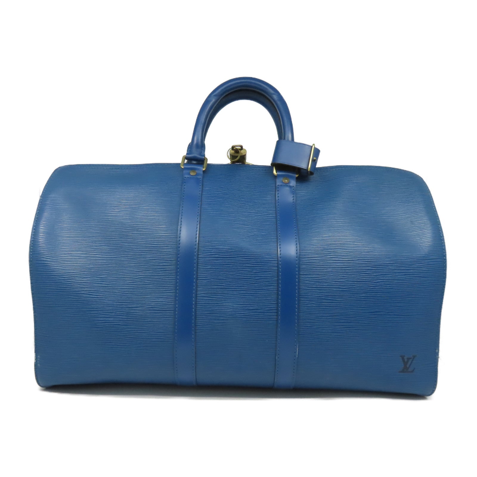 LOUIS VUITTON 【激減優惠】Epi Keepall 45金扣波士頓包藍色