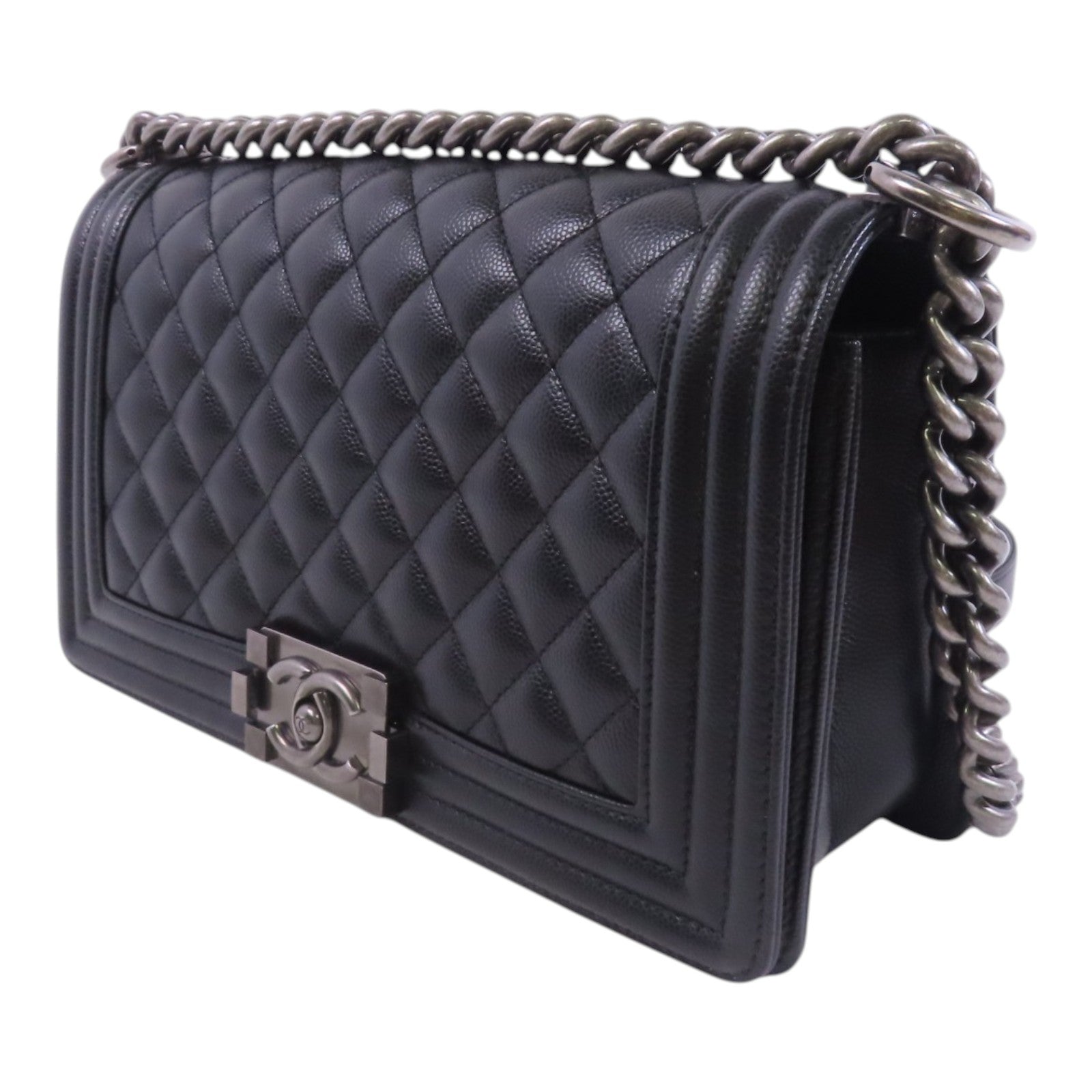 CHANEL 牛皮皮革Boy Chanel 25金扣鏈帶肩背袋
