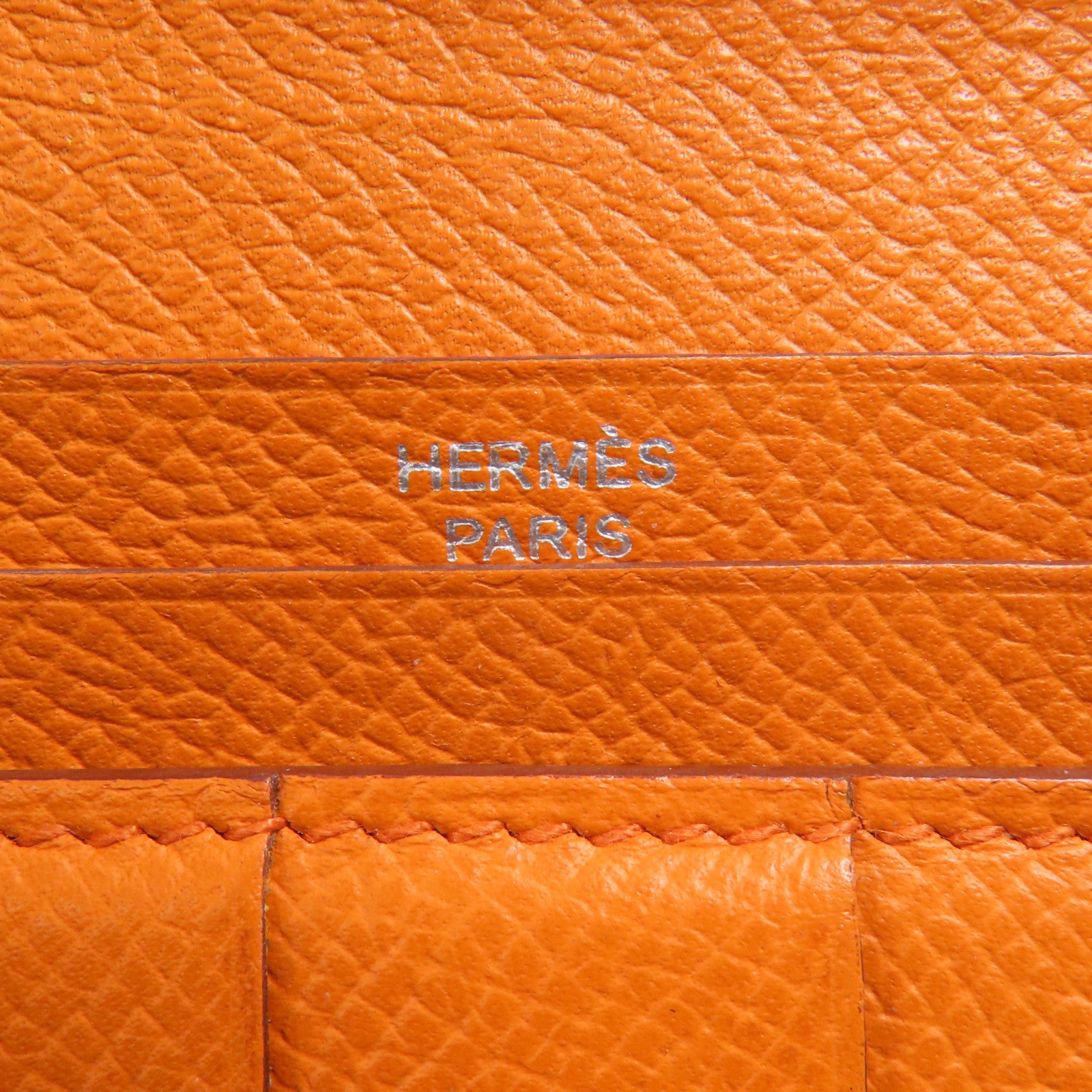 HERMES Epsom皮革Bearn Long Wallet銀扣長錢包