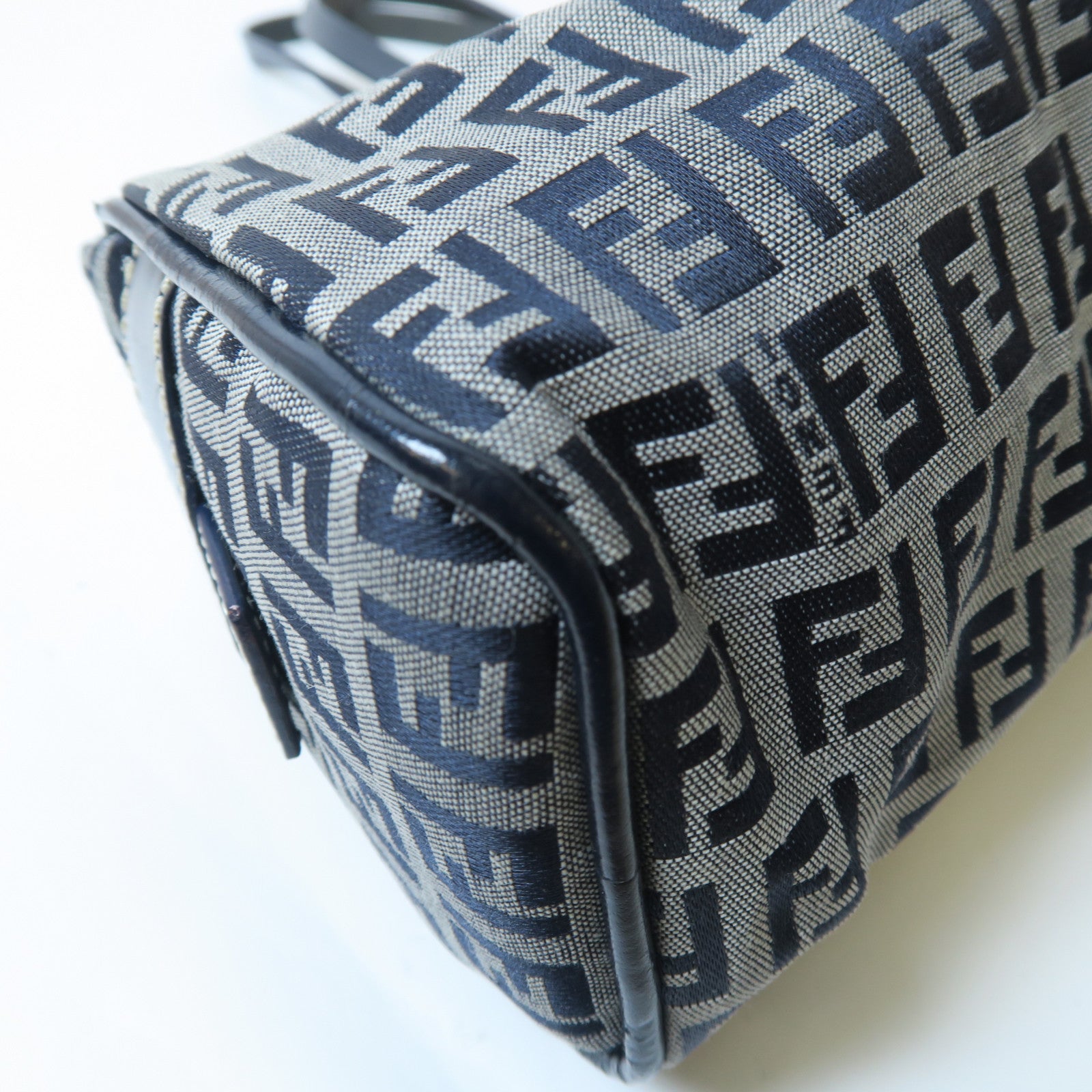 FENDI 【激減優惠】帆布Handbag銀扣手挽袋深藍色