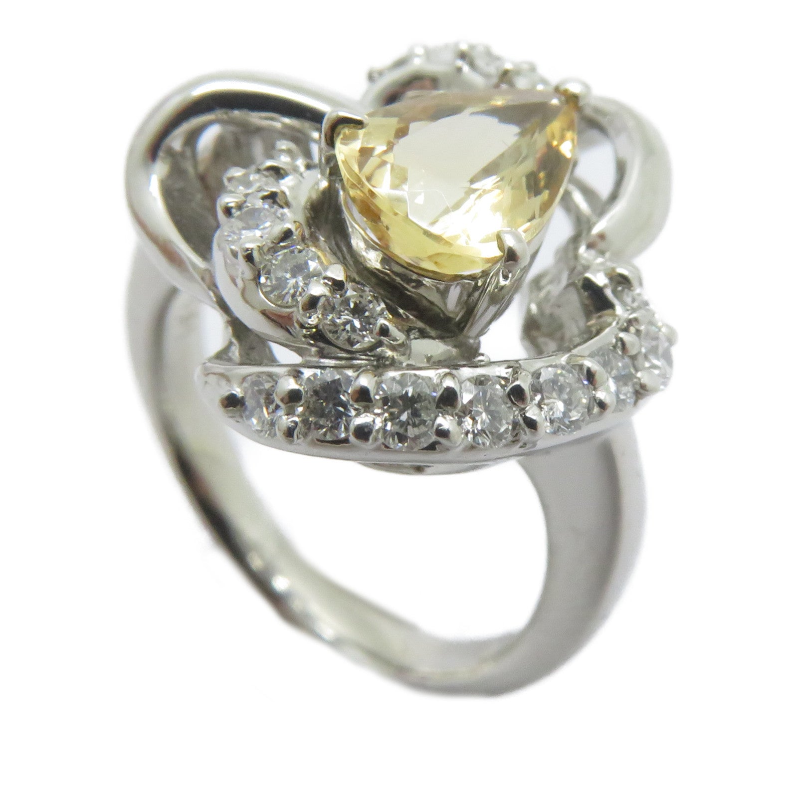 JEWELRY 【激減優惠】PT900鉑金Imperial Topaz Ring 1.29ct拓帕石/0.41ct鑽石戒指US#5.5