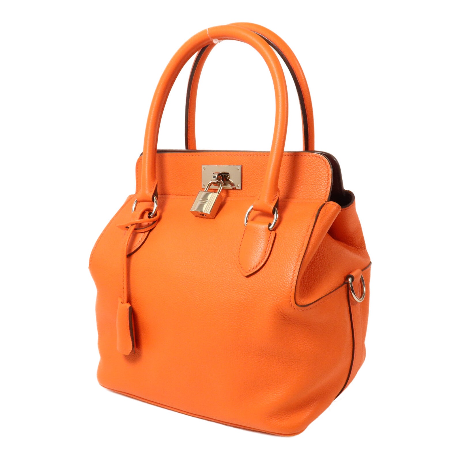 HERMES Evercolor皮革Tool Box 20手挽肩背兩用袋Orange Poppy